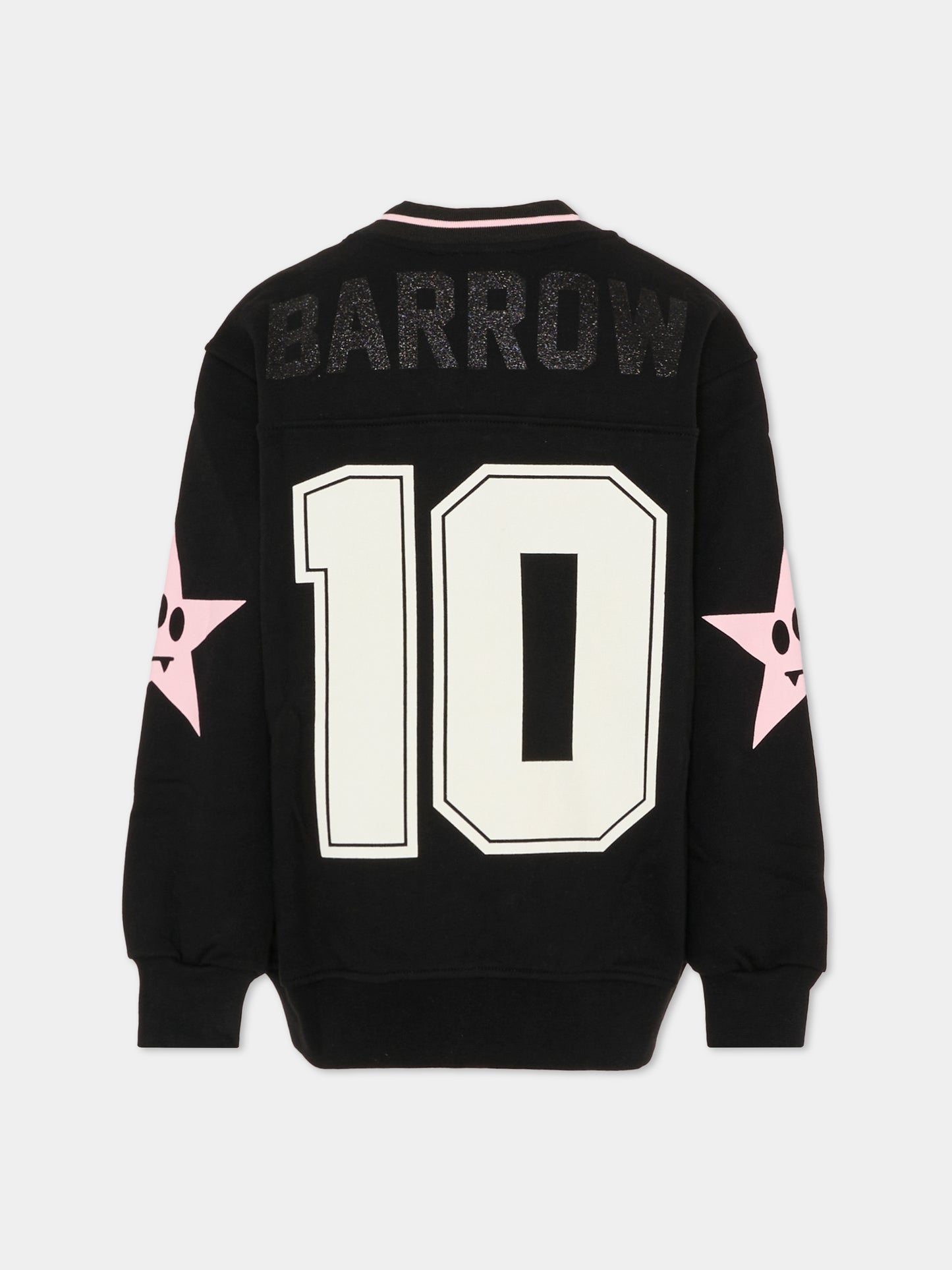 Felpa nera per bambina con logo e stelle,Barrow,F5BKJGSW194 110