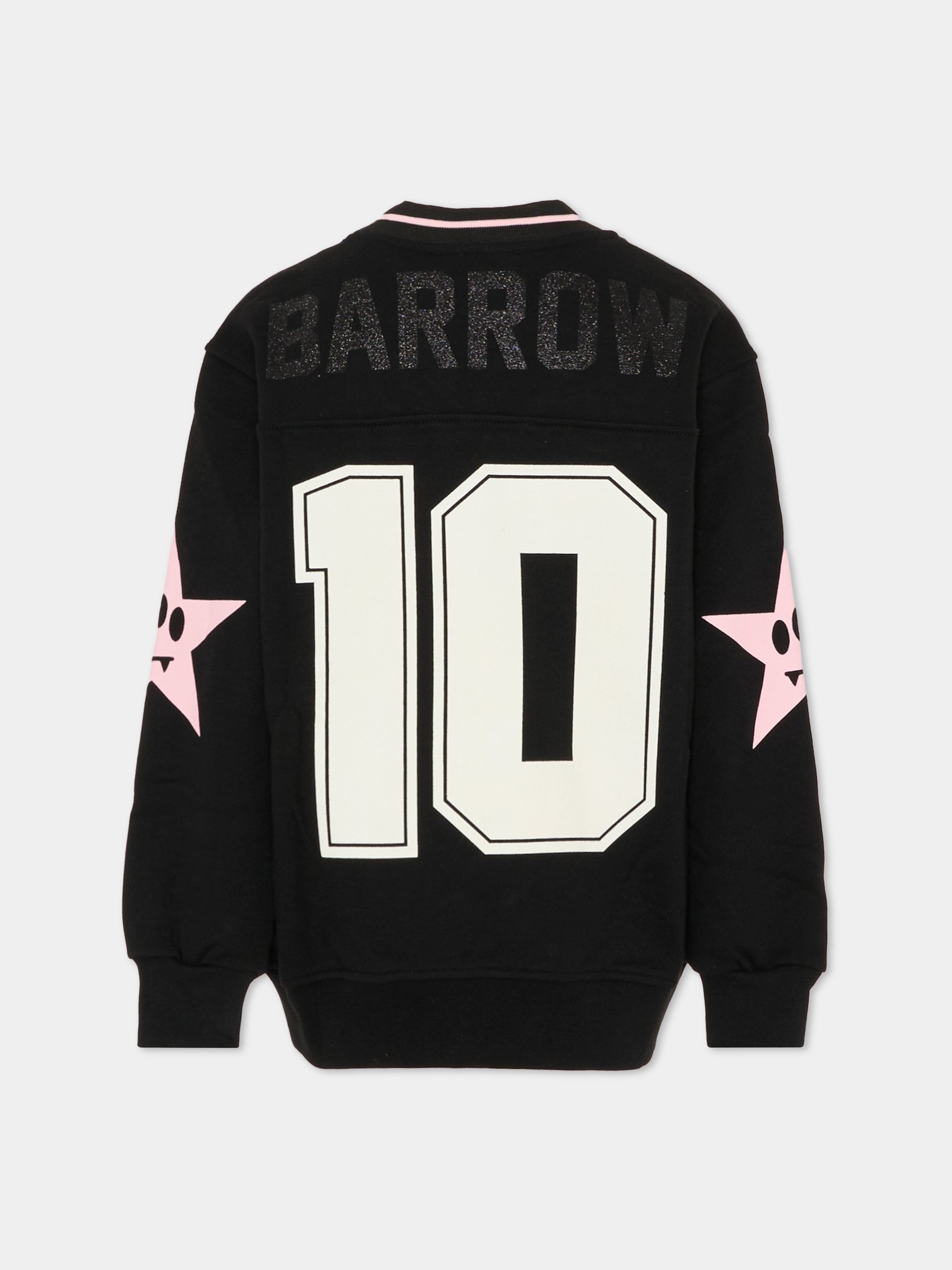 Felpa nera per bambina con logo e stelle,Barrow,F5BKJGSW194 110