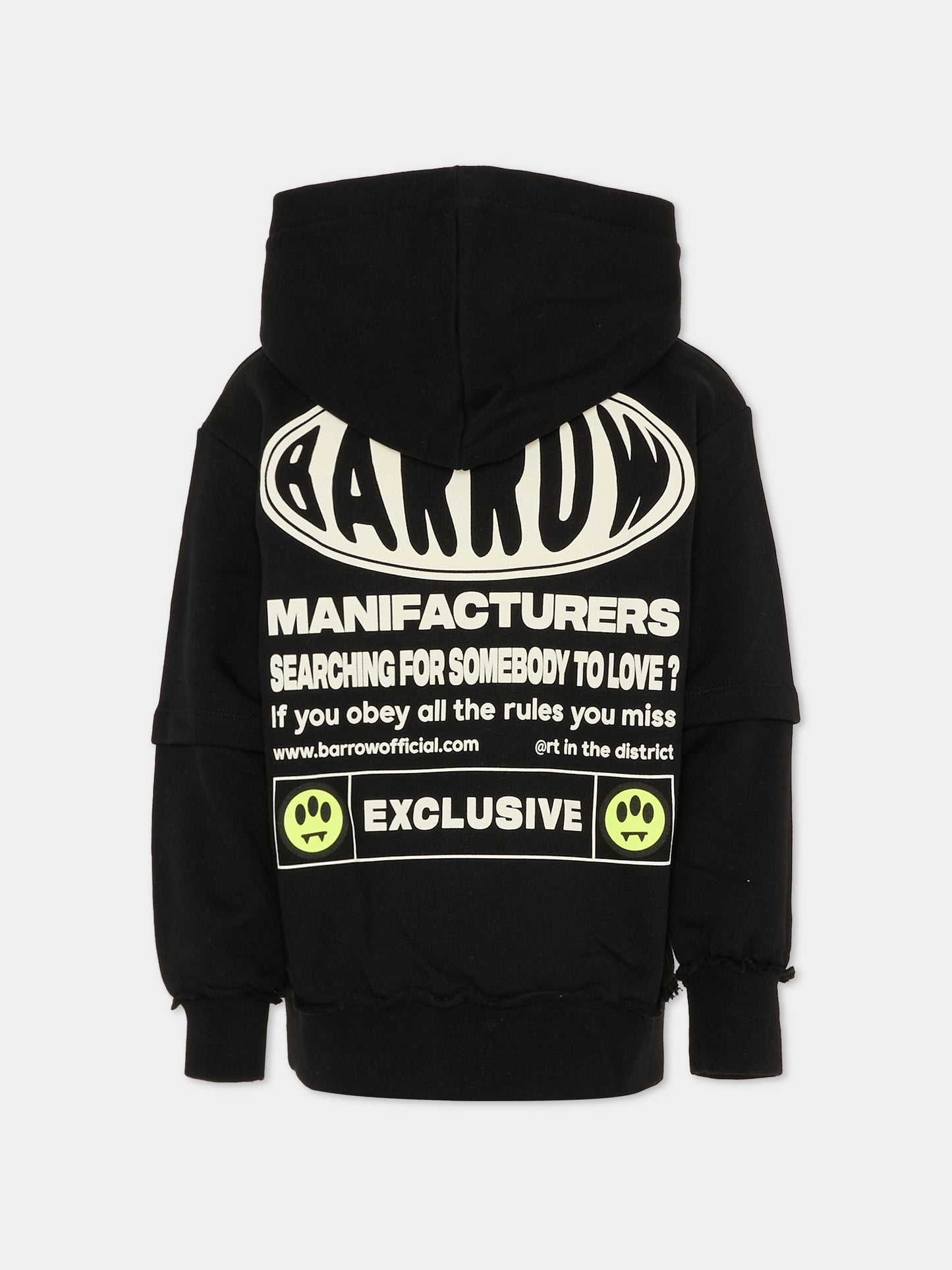 Felpa nera per bambino con logo bianco,Barrow,F5BKJUHS114 110