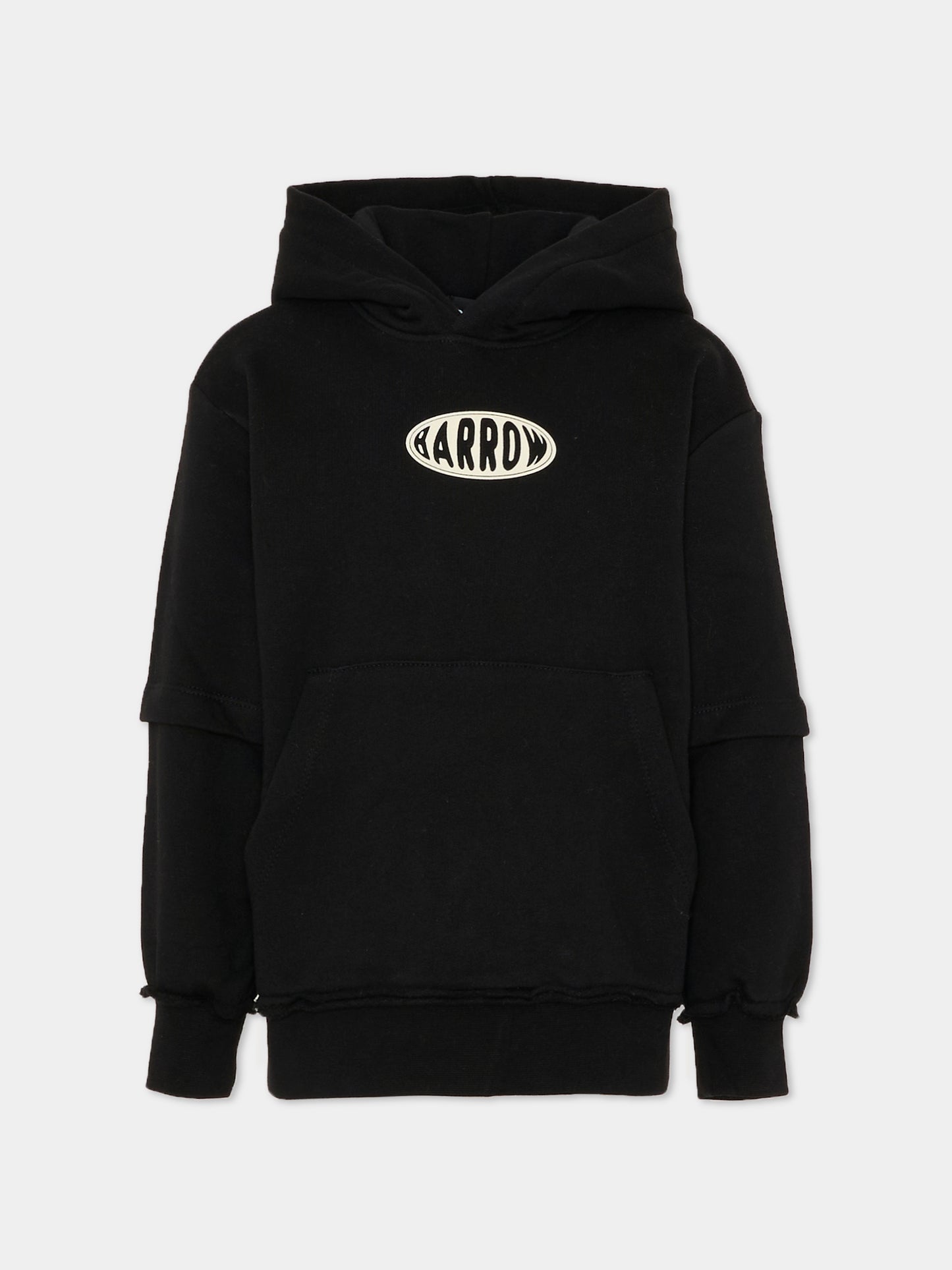 Felpa nera per bambino con logo bianco,Barrow,F5BKJUHS114 110