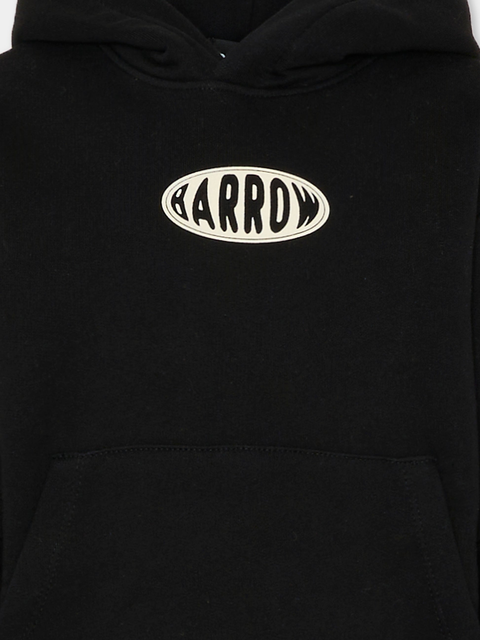 Felpa nera per bambino con logo bianco,Barrow,F5BKJUHS114 110