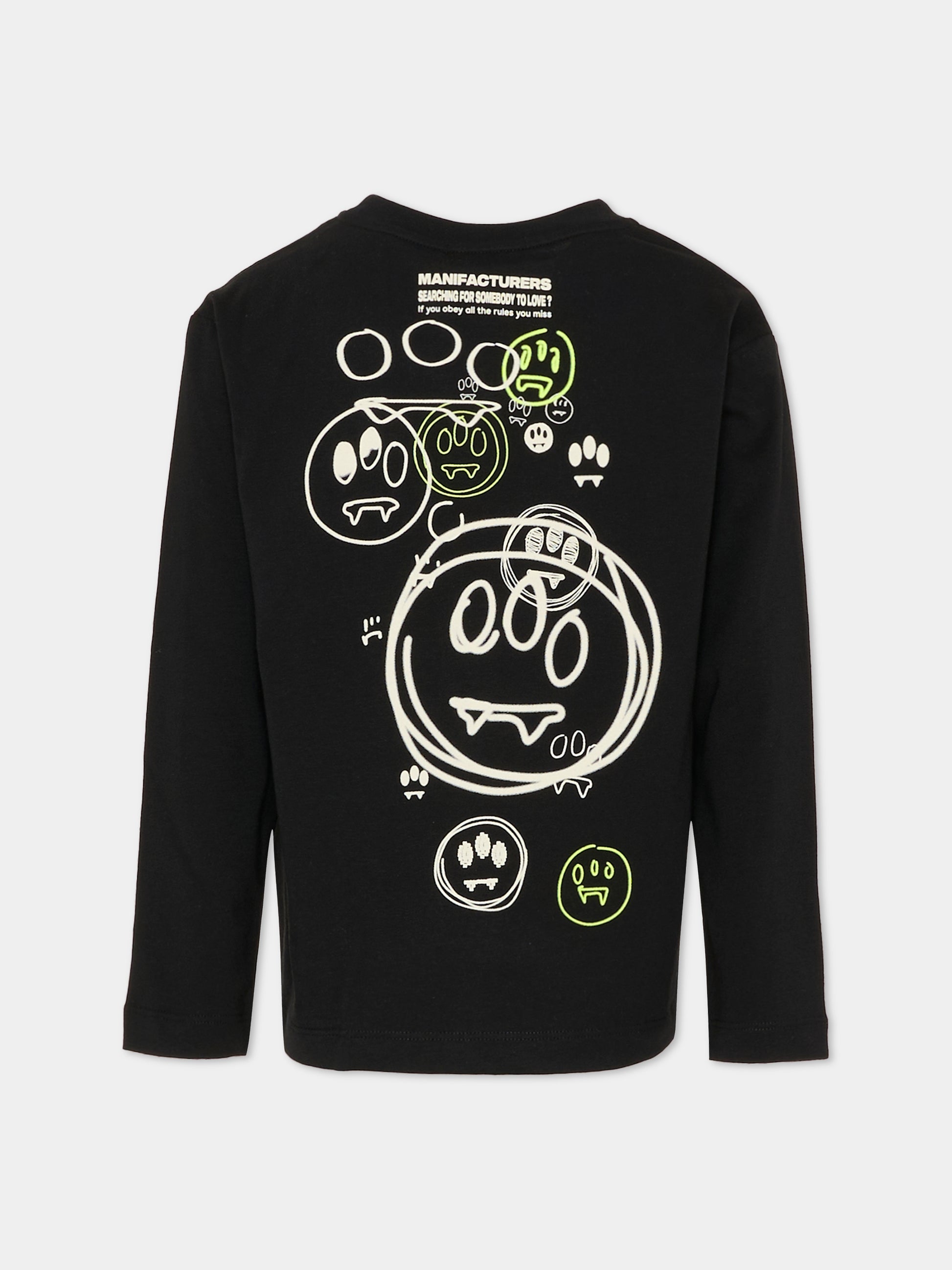 T-shirt nera per bambini con logo,Barrow,F5BKJUTH116 110