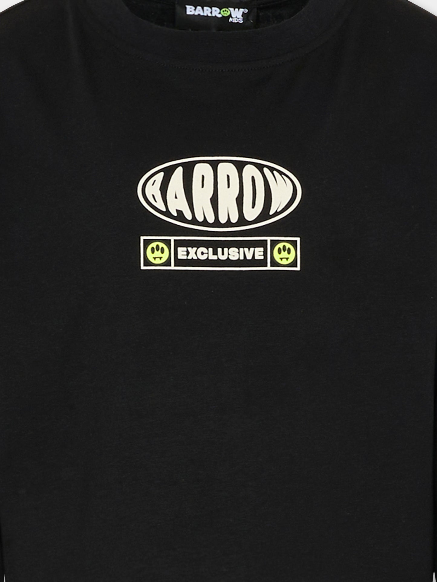 T-shirt nera per bambini con logo,Barrow,F5BKJUTH116 110