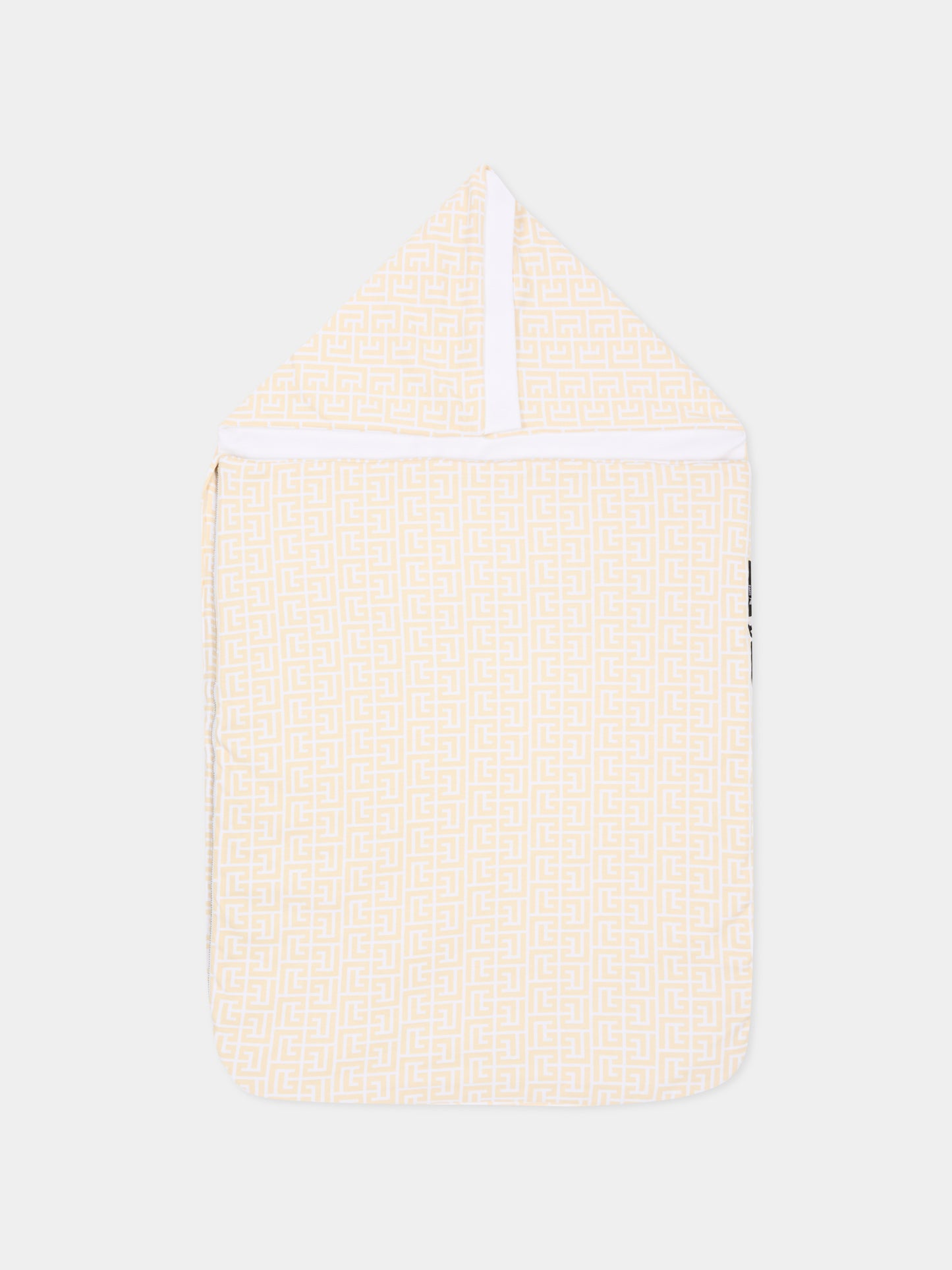 Sacco nanna bianco con monogram Labyrinth per neonati,Balmain Kids,BX0520 Z2378 100BG
