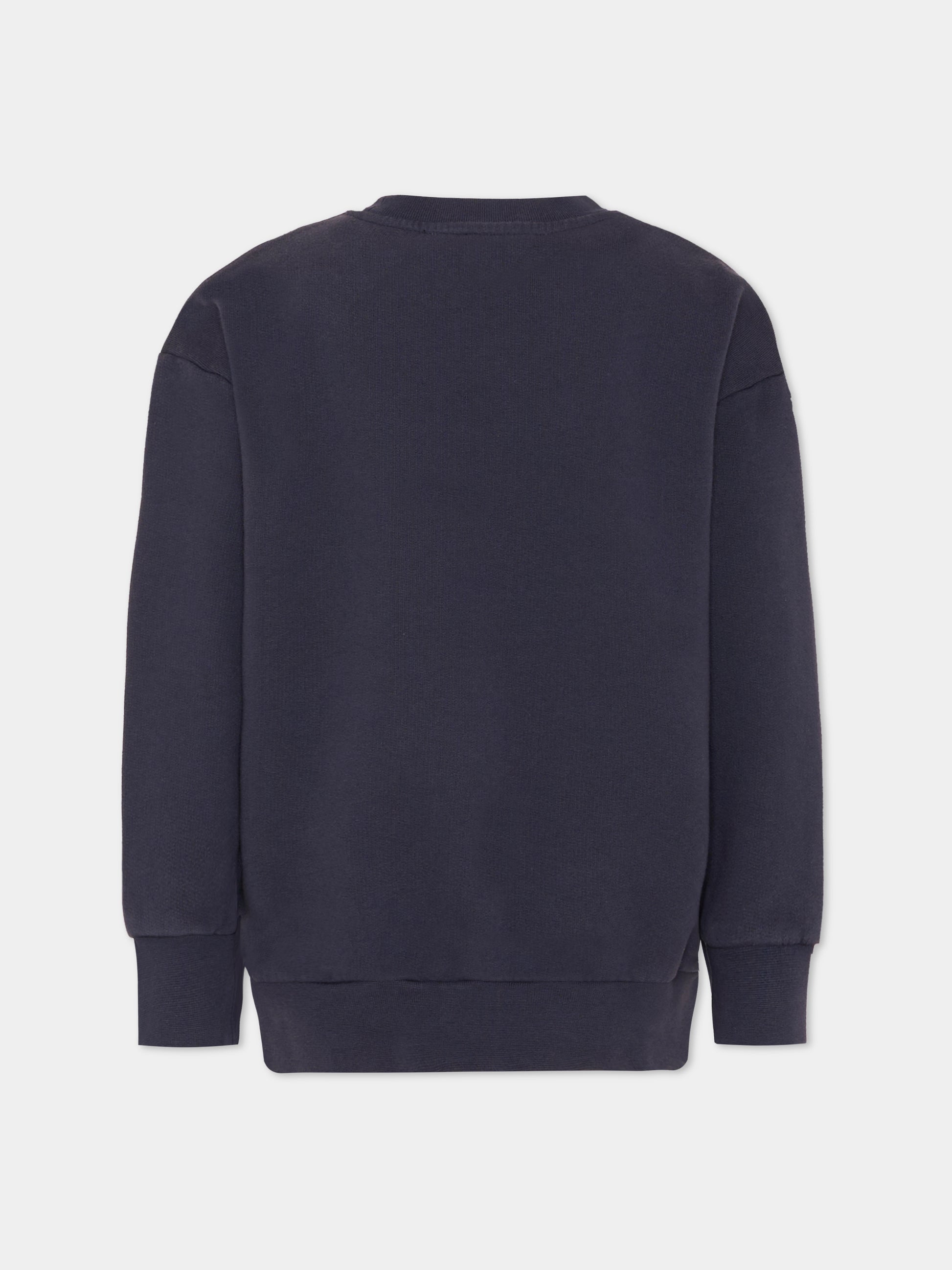 Felpa blu con logo e Pegaso per bambini,Etro,GX4P20 Z3333 667