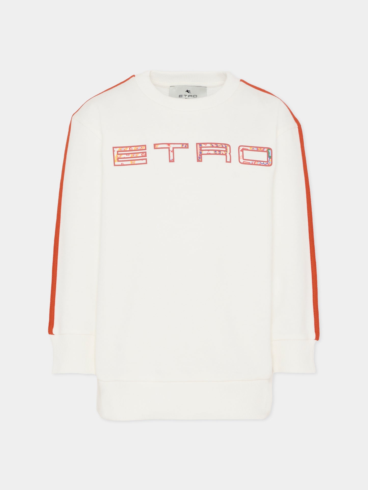 Felpa bianca con logo per bambina,Etro,GX4P70 Z3183 101AR