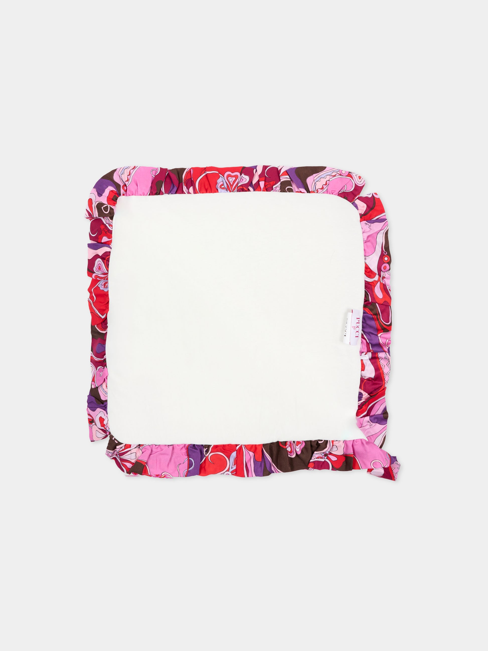 Coperta bianca con rouche per neonata,Emilio Pucci Junior,PX0030 Z3186 101