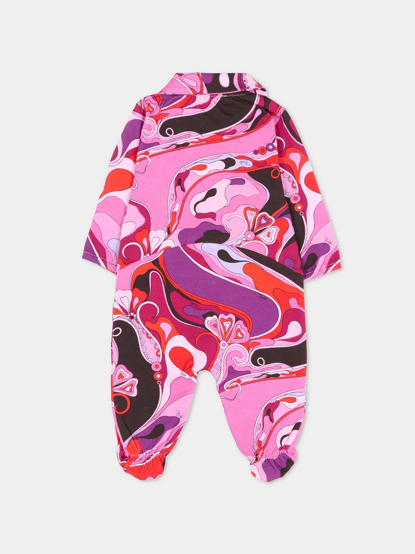 Fuchsia babysuit set with doudou for baby girl