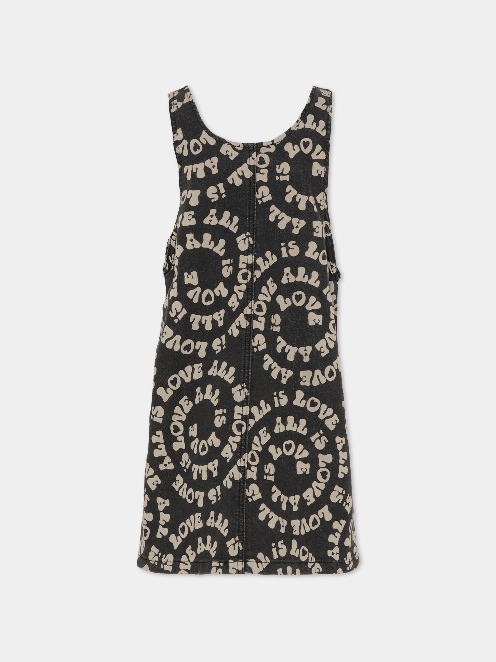 Scamiciato nero con stampa all over per bambina,Stella Mccartney Kids,TX1C62 Z3113 961BC