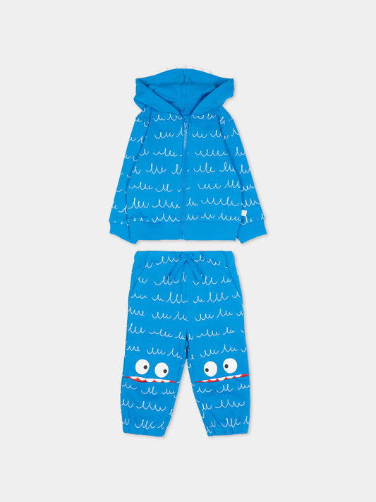Completo sportivo Yeti azzurro per neonato,Stella Mccartney Kids,TX3520 Z3201 60QBC