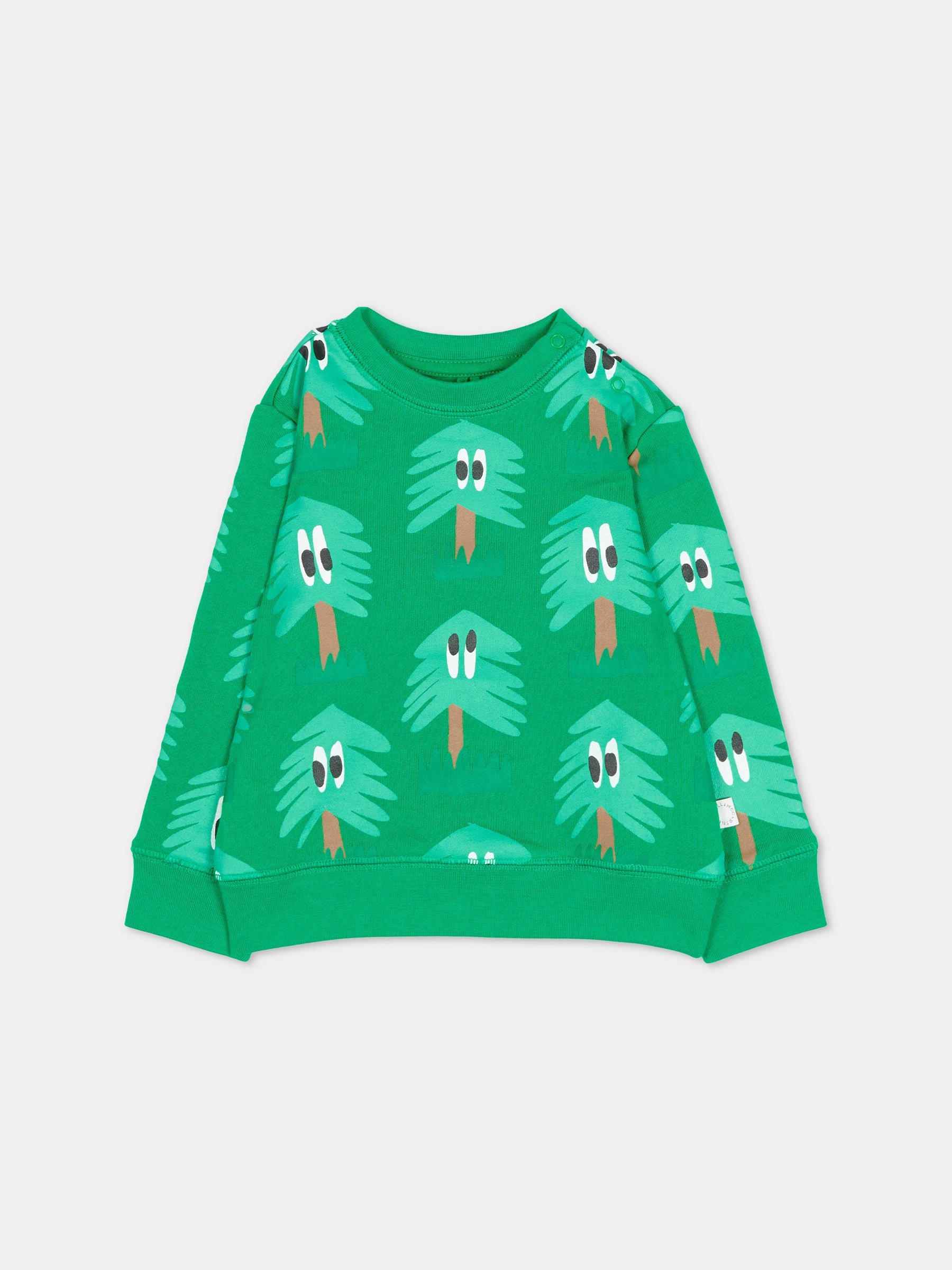 Felpa verde con abeti per neonato,Stella Mccartney Kids,TX4600 Z3161 712MC