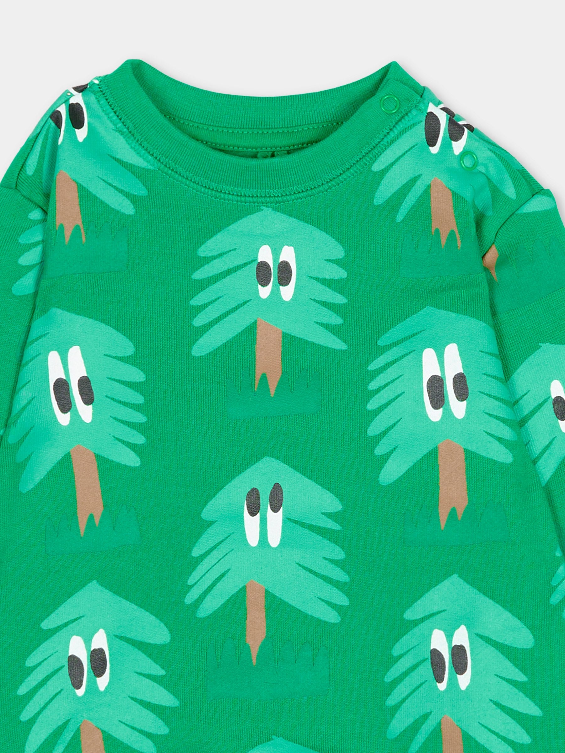 Felpa verde con abeti per neonato,Stella Mccartney Kids,TX4600 Z3161 712MC