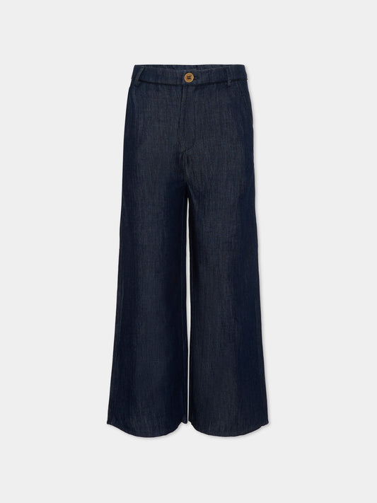 Pantaloni blu per bambino in denim,Vélocipède,VLC-AW25/26-TR001 MIDNIGHT