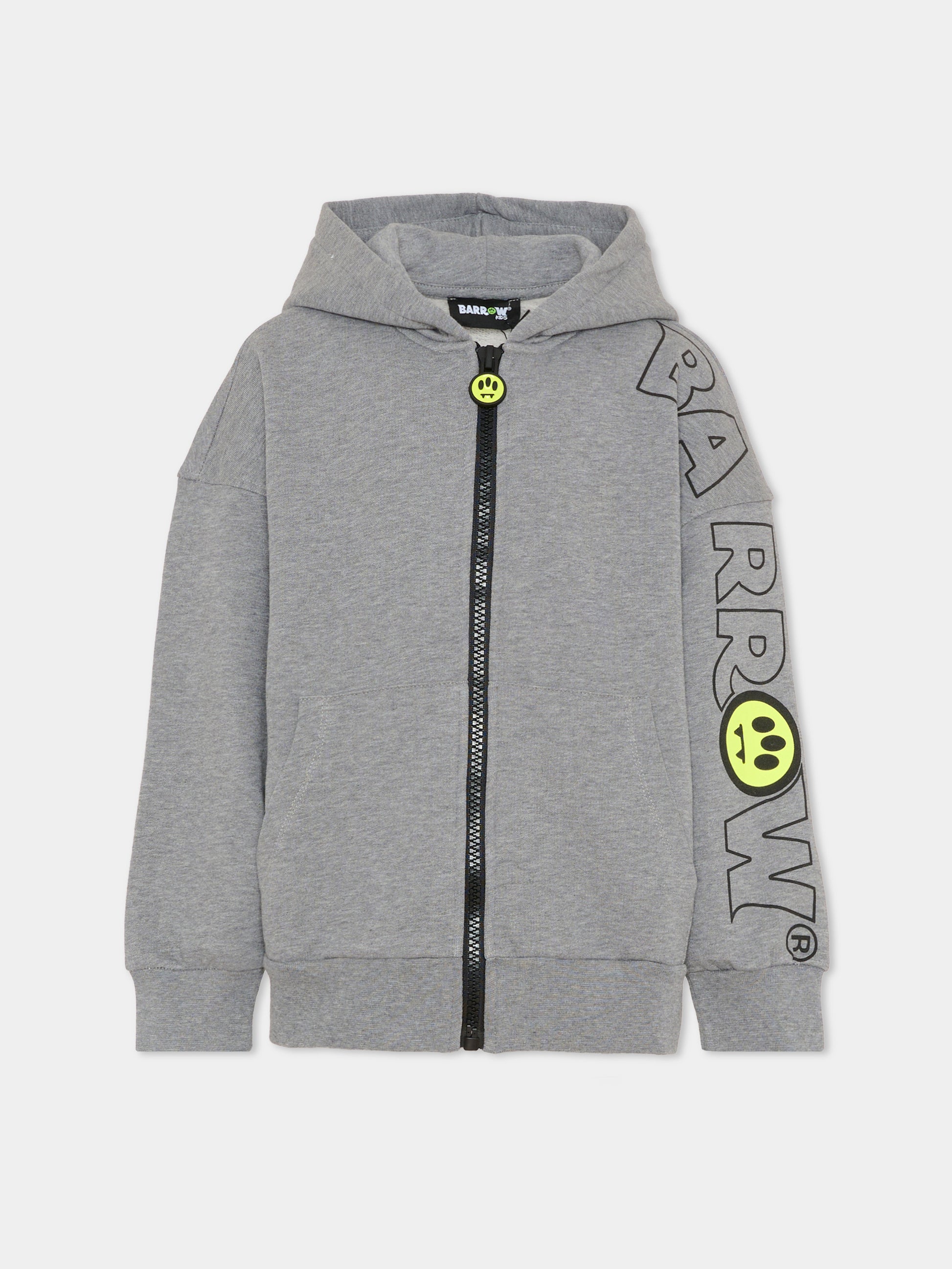 Felpa grigia per bambini con smile e logo,Barrow,F5BKJUZH049 104