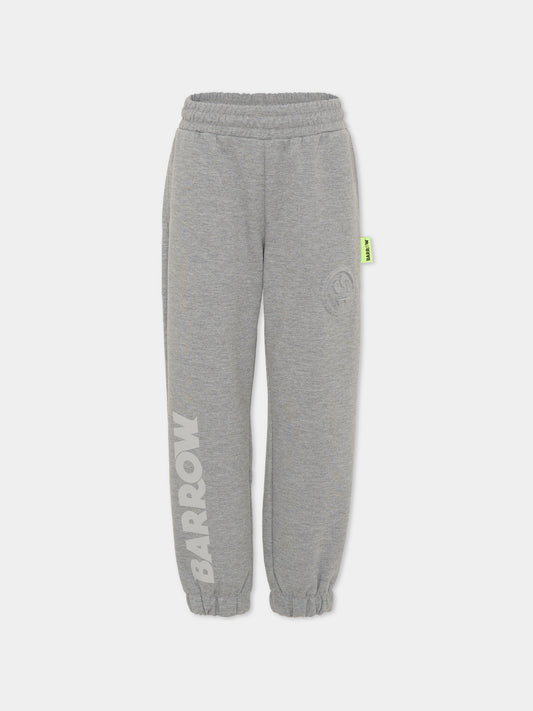 Pantaloni grigi per bambino con smile e logo,Barrow,F5BKJUFP042 251