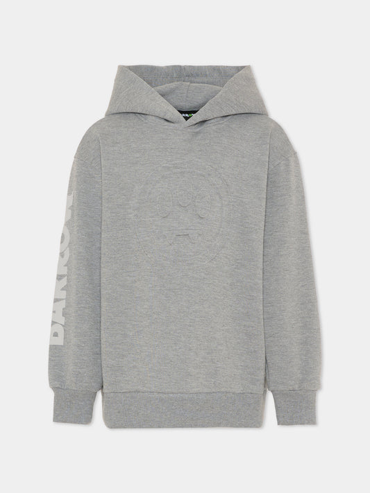 Felpa grigia per bambino con smile,Barrow,F5BKJUHS039 251