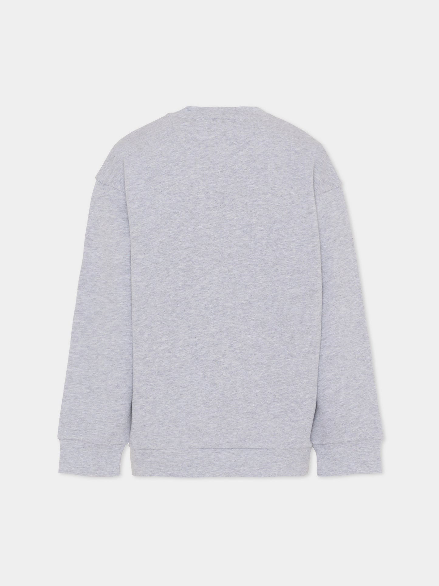 Felpa grigia per bambina con stampa scoiattolo,Fendi Kids,JFH160 5V0 F0WG5