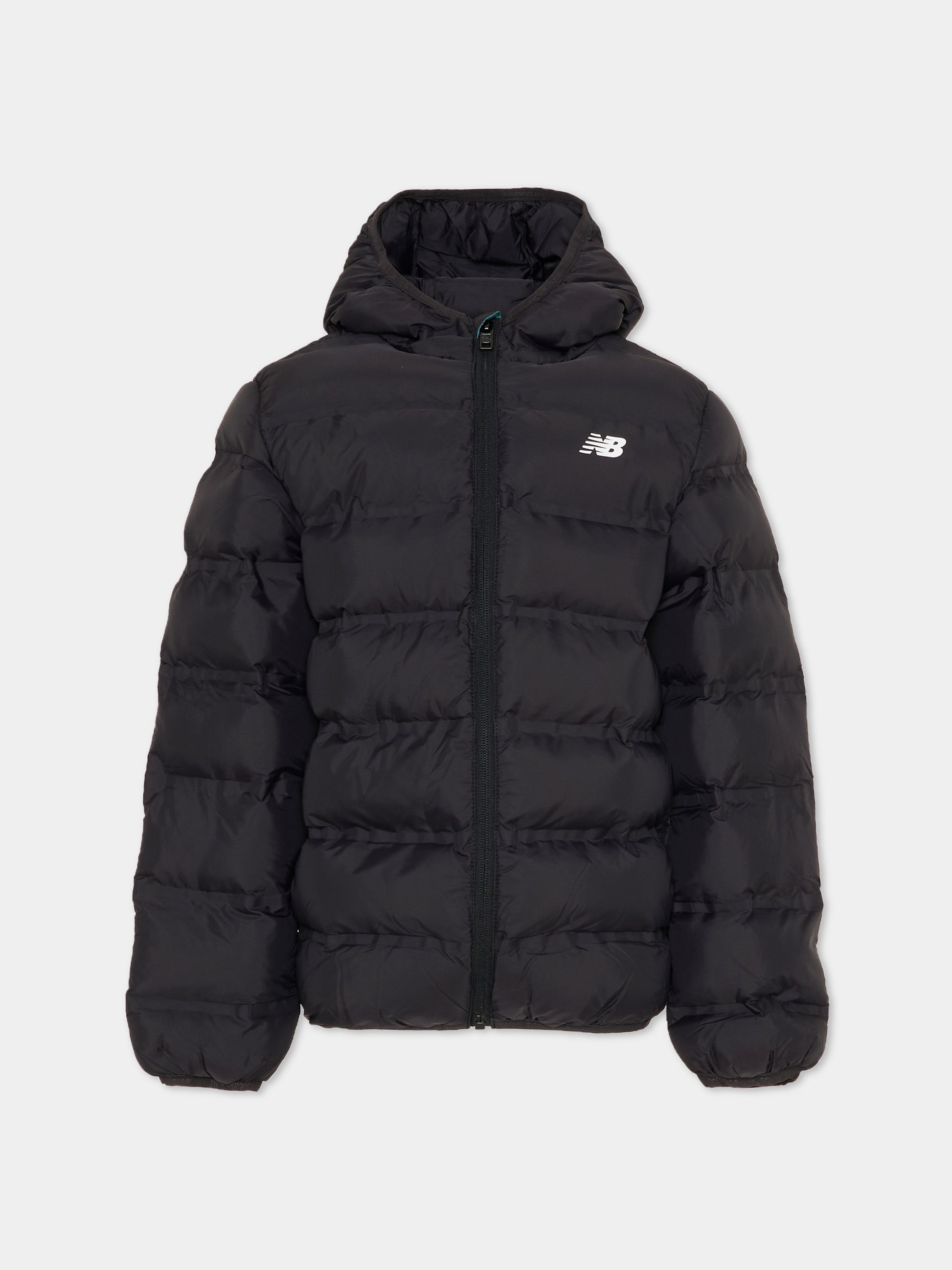 Piumino nero per bambino con logo,New Balance,LAKB0036 BK