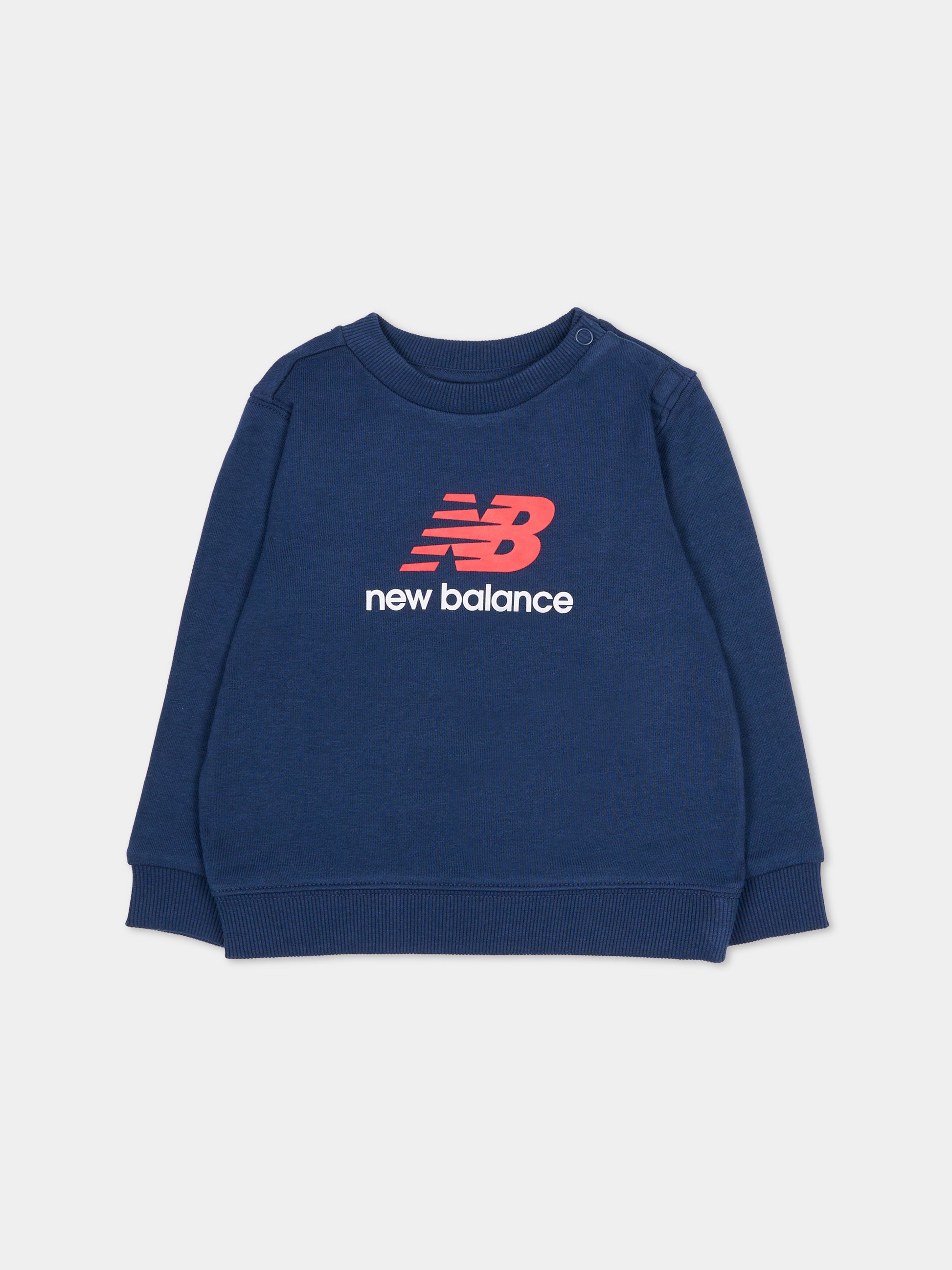 Felpa blu per neonato con logo,New Balance,LAKB0298I NNY