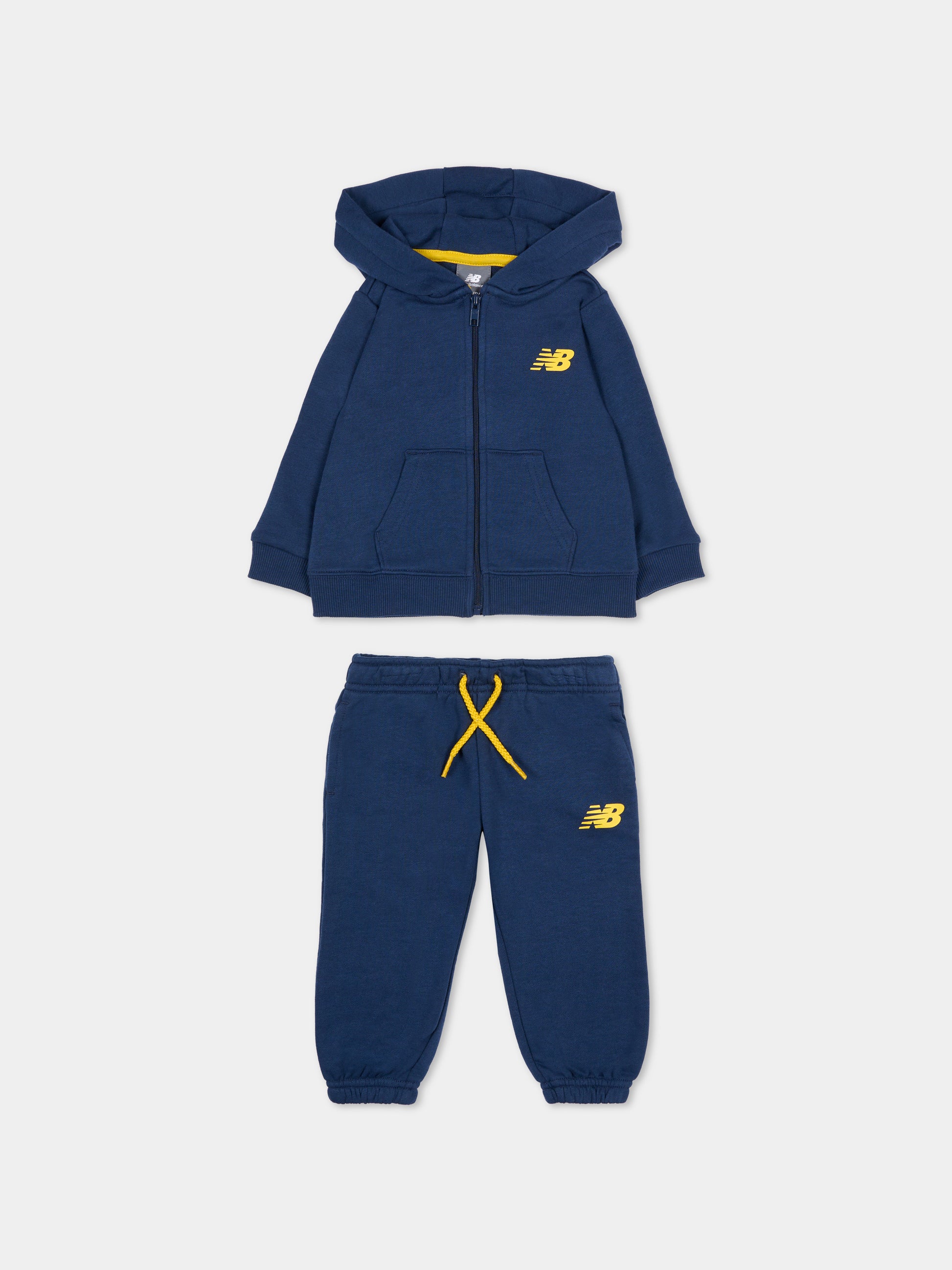 Completo blu per neonato con logo giallo,New Balance,LAKB0308I NNY