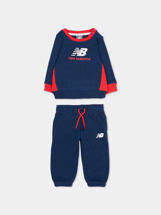 Completo blu per neonato con logo,New Balance,LAKB0309I NNY