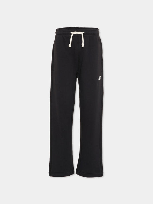 Pantaloni neri per bambini con logo,New Balance,LAKB0278 BK