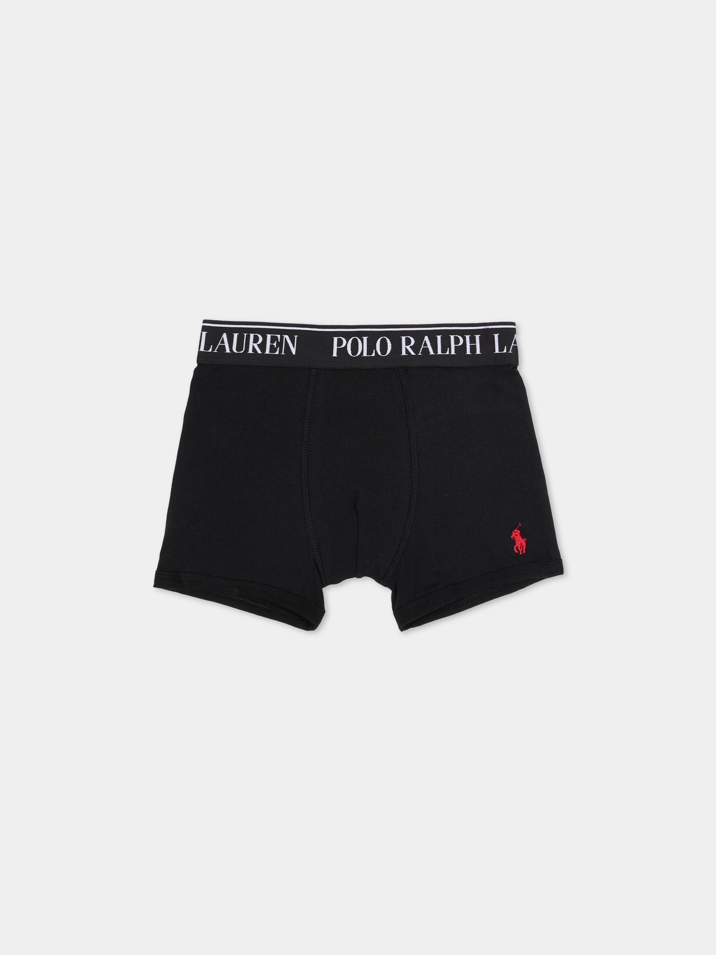 Set boxer nero per bambino con cavallino,Ralph Lauren Kids,9P5016 G9O