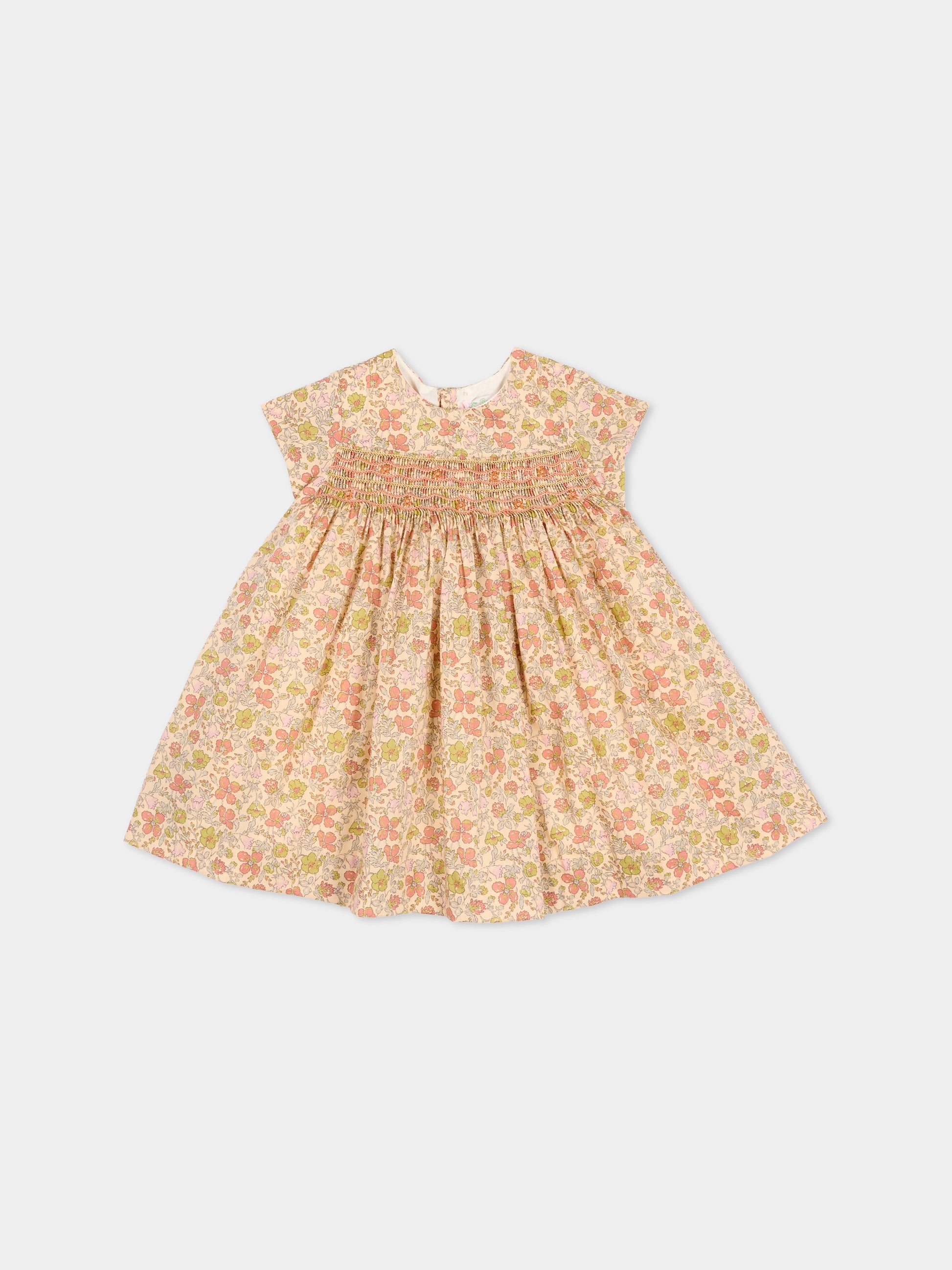 Vestito multicolor fantasia liberty per neonata,Bonpoint,W06XDRW00003 523B