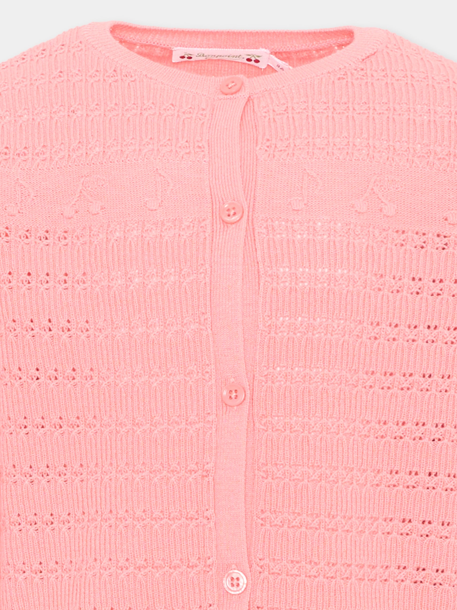 Cardigan rosa per bambina,Bonpoint,P06GCAK00001 028A