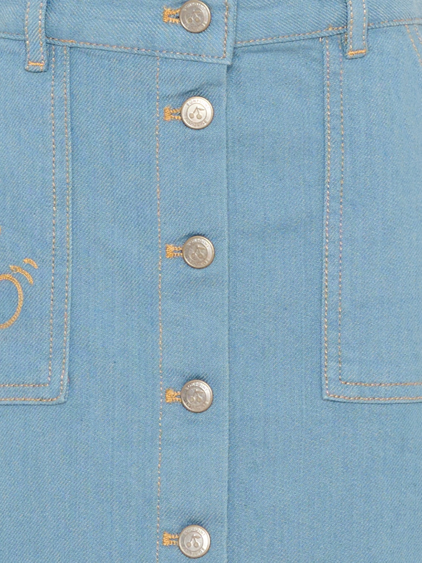 Gonna denim per bambina con ciliegia,Bonpoint,P06GSKW00001 014