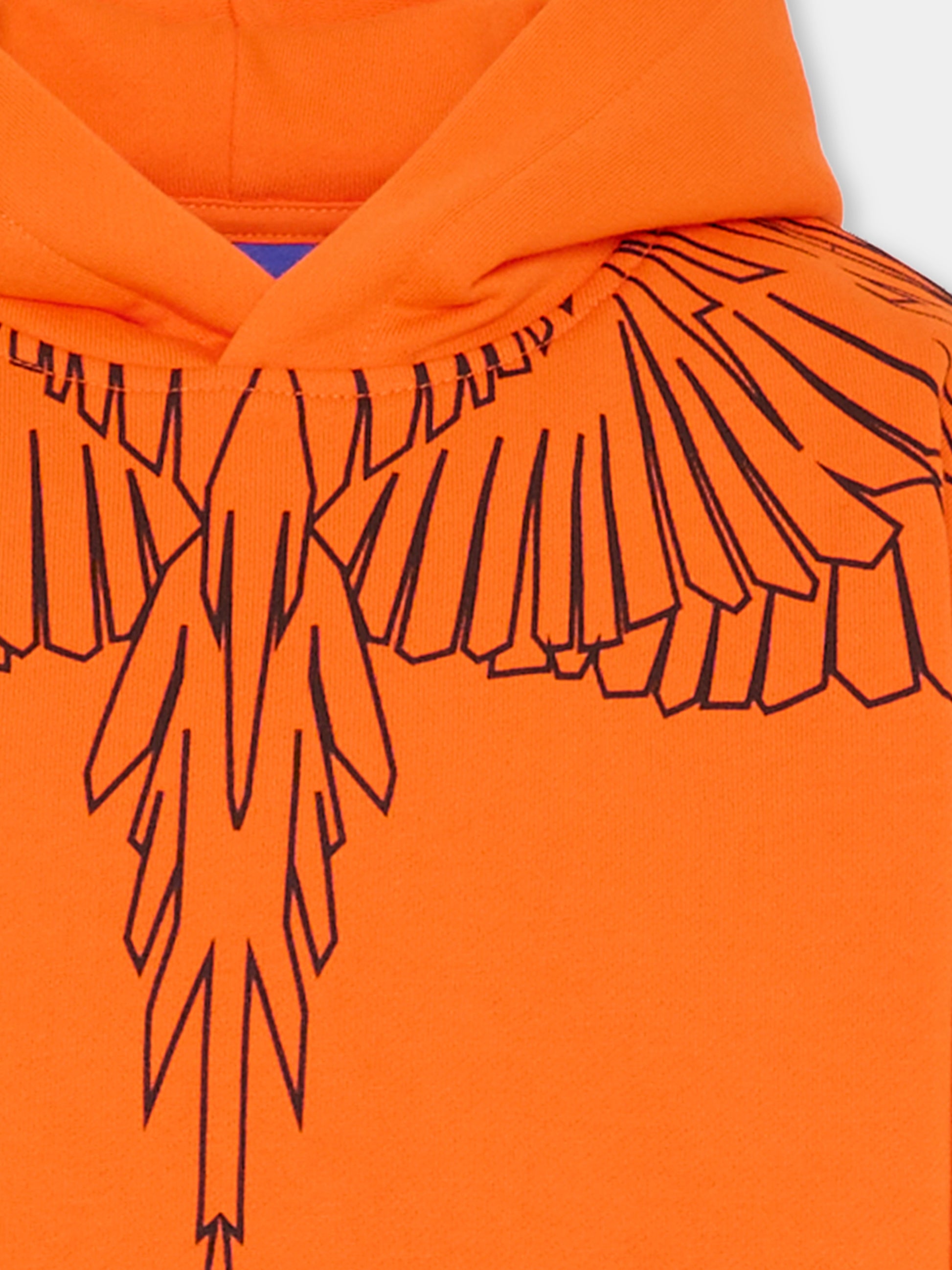 Felpa arancione per bambino con ali,County Of Milan Kids,F5CMJBHS072 030