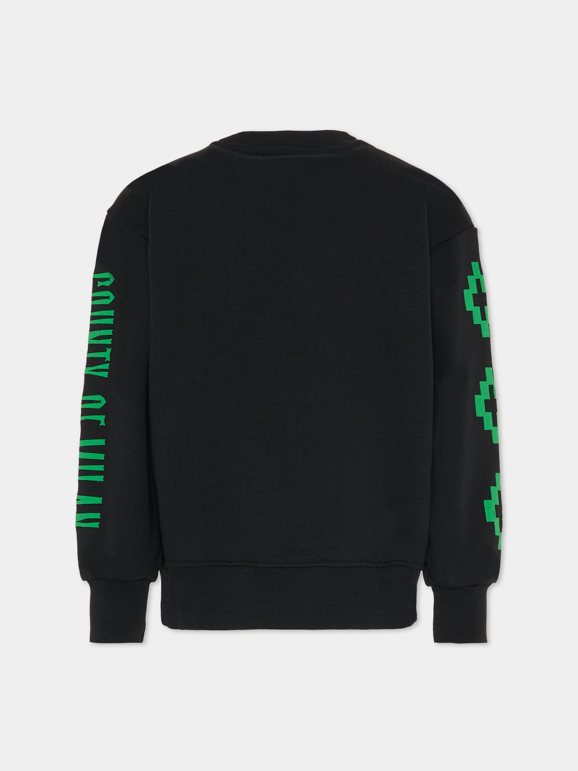 Felpa nera per bambino con volpe,County Of Milan Kids,F5CMJBSW075 110