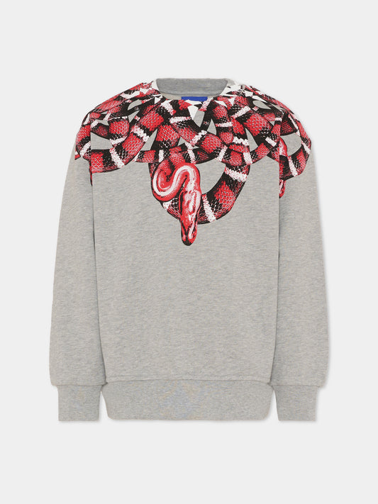 Felpa grigia per bambino con serpente,County Of Milan Kids,F5CMJBSW104 101