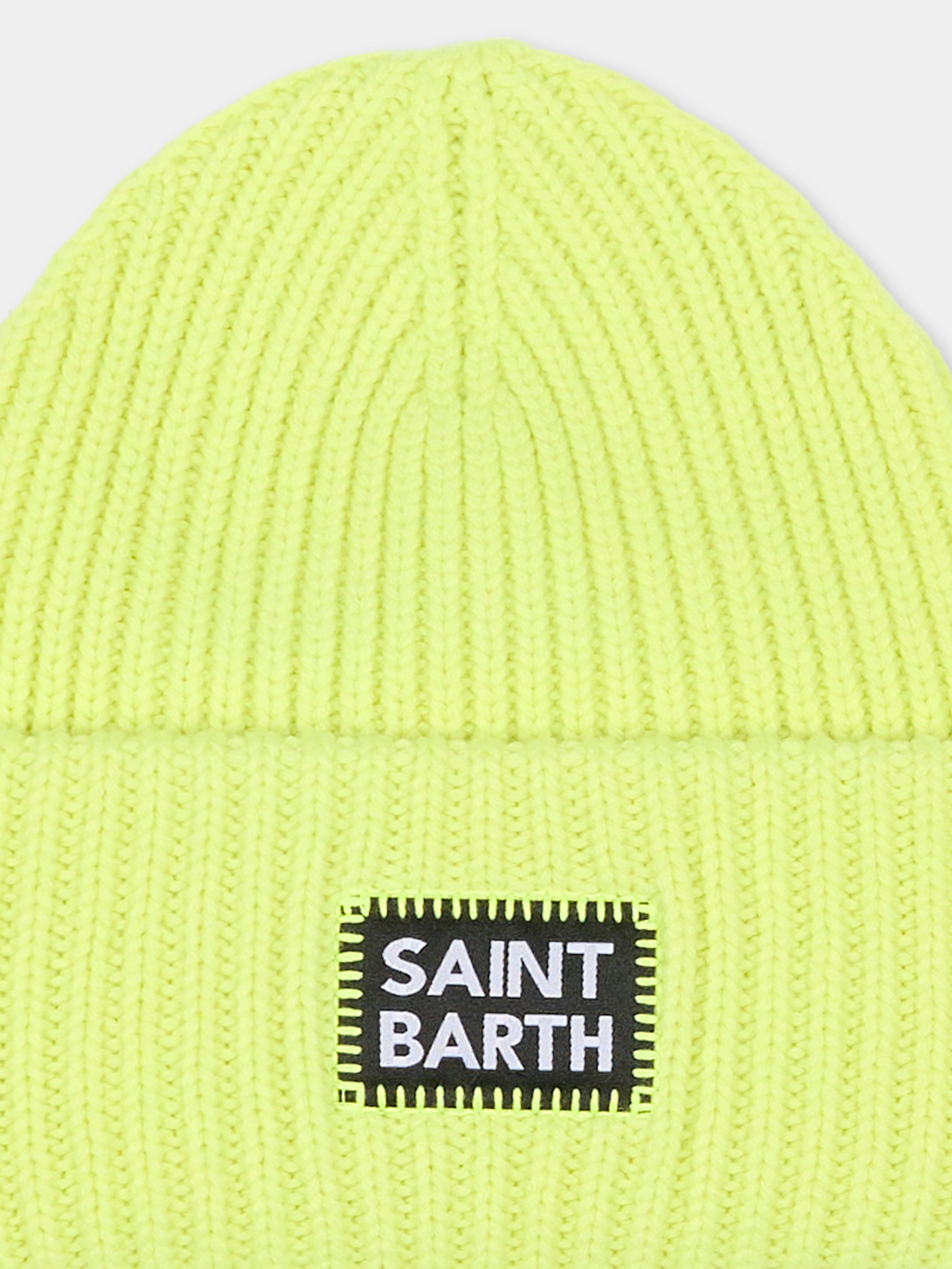 Berretto giallo fluo per bambini con logo,Mc2 Saint Barth,BRR0001 00399E