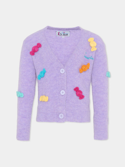 Cardigan lilla per bambina con caramelle,Mc2 Saint Barth,CLH0003 00713E