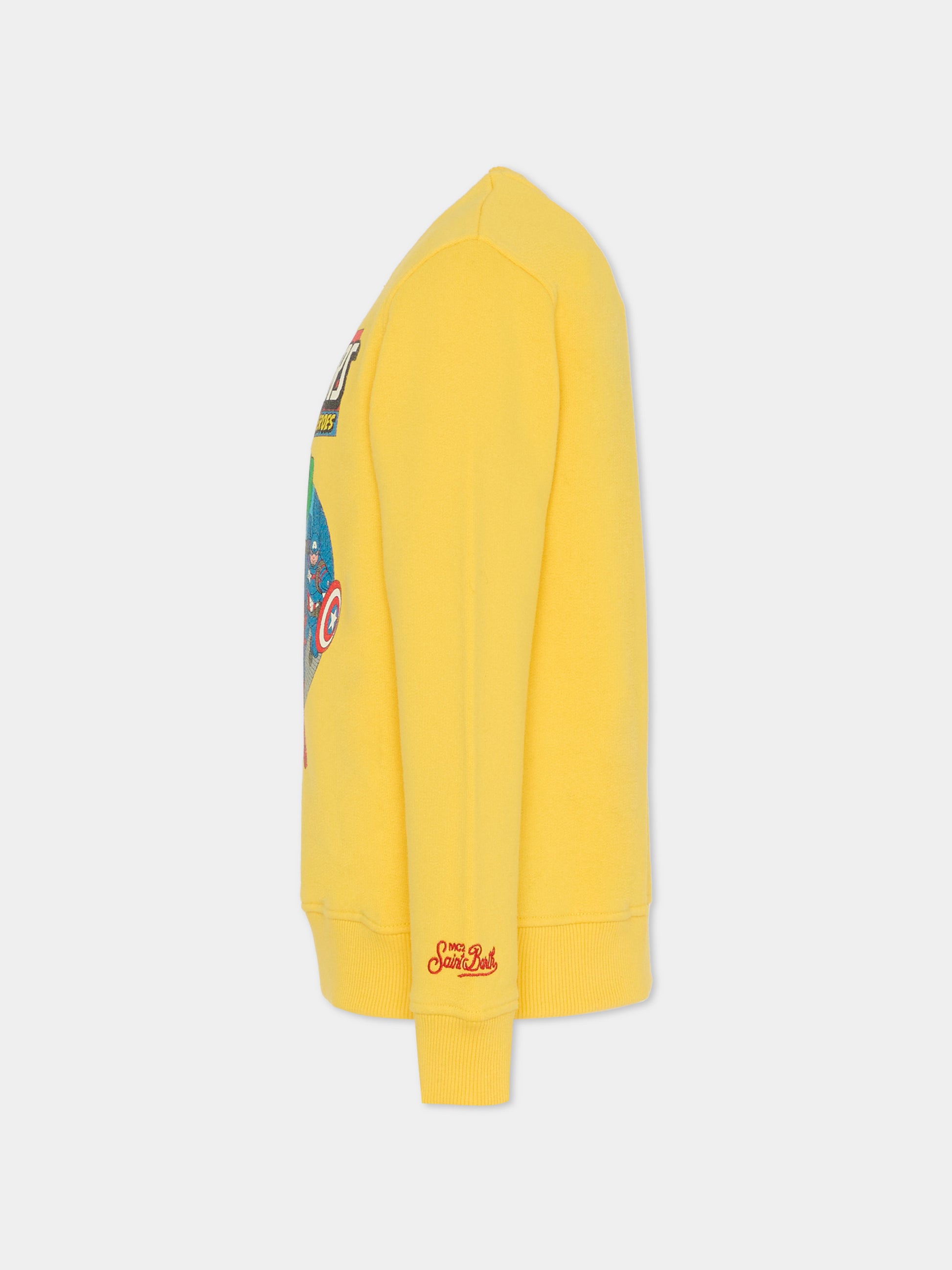 Felpa gialla per bambino con stampa Avengers,Mc2 Saint Barth,HUT0004 01518I
