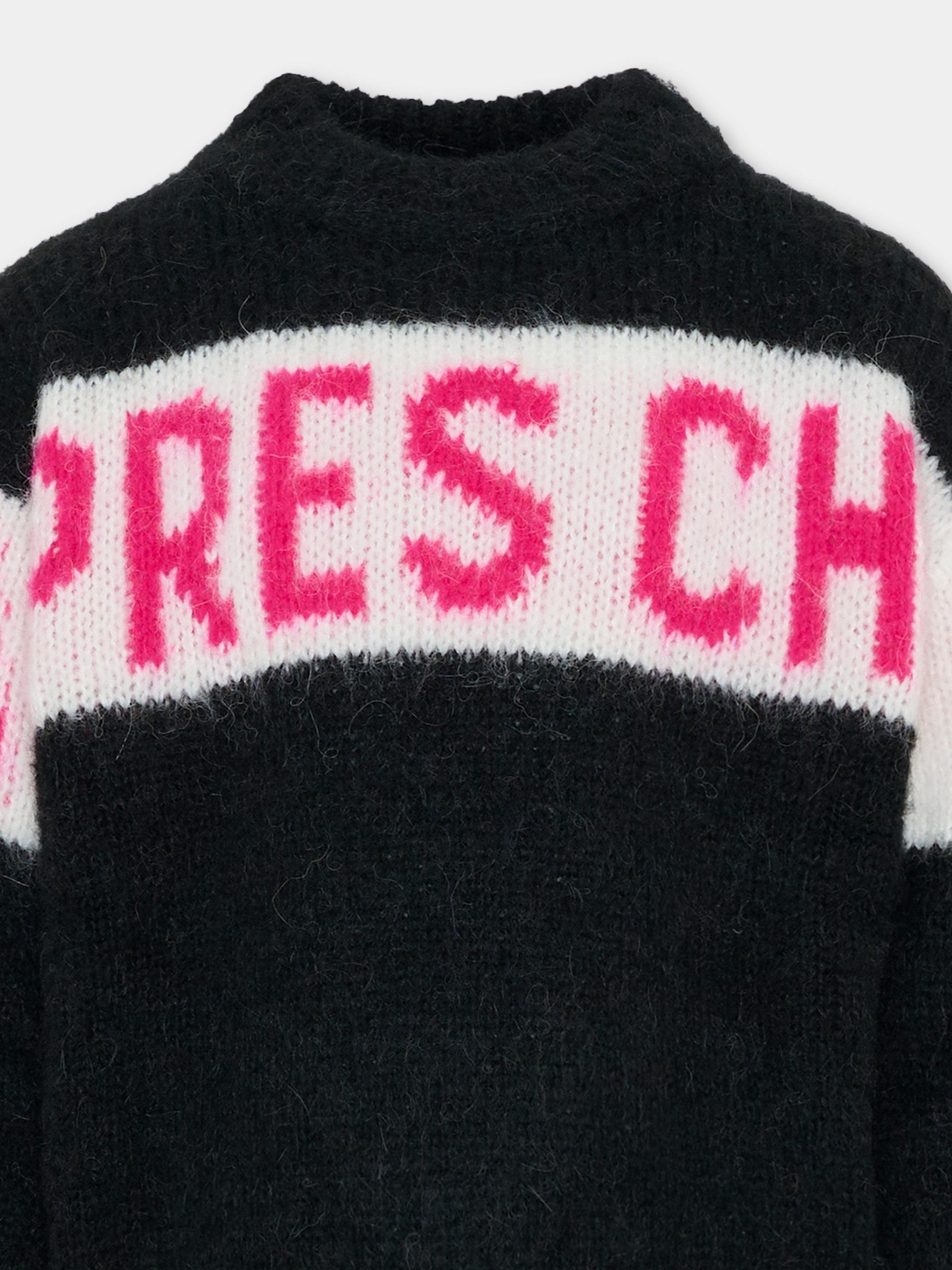 Maglione nero per bambina con scritta,Mc2 Saint Barth,DANY003 00525E