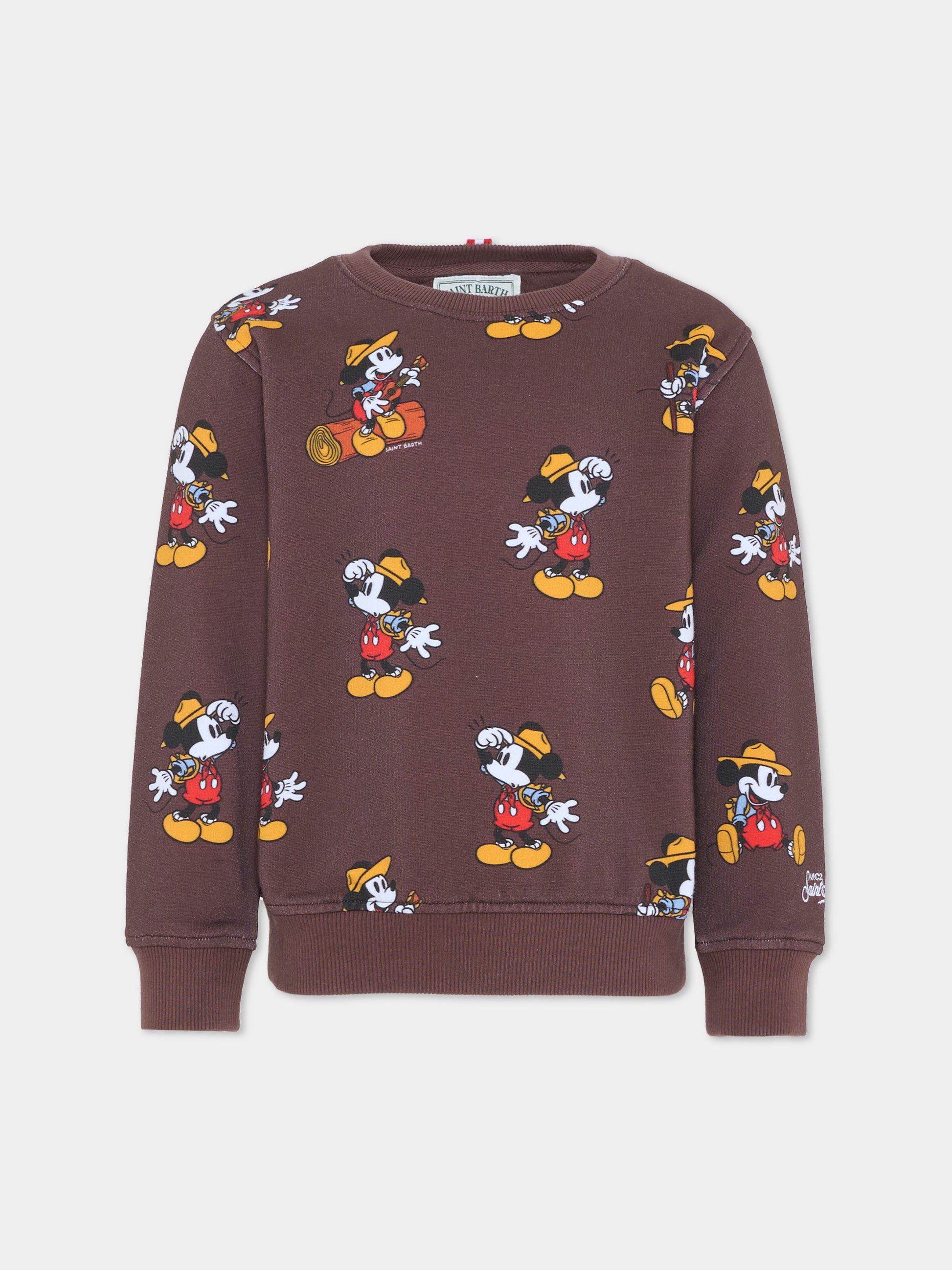 Felpa marrone per bambino con Topolino,Mc2 Saint Barth,HUT0003 00083G