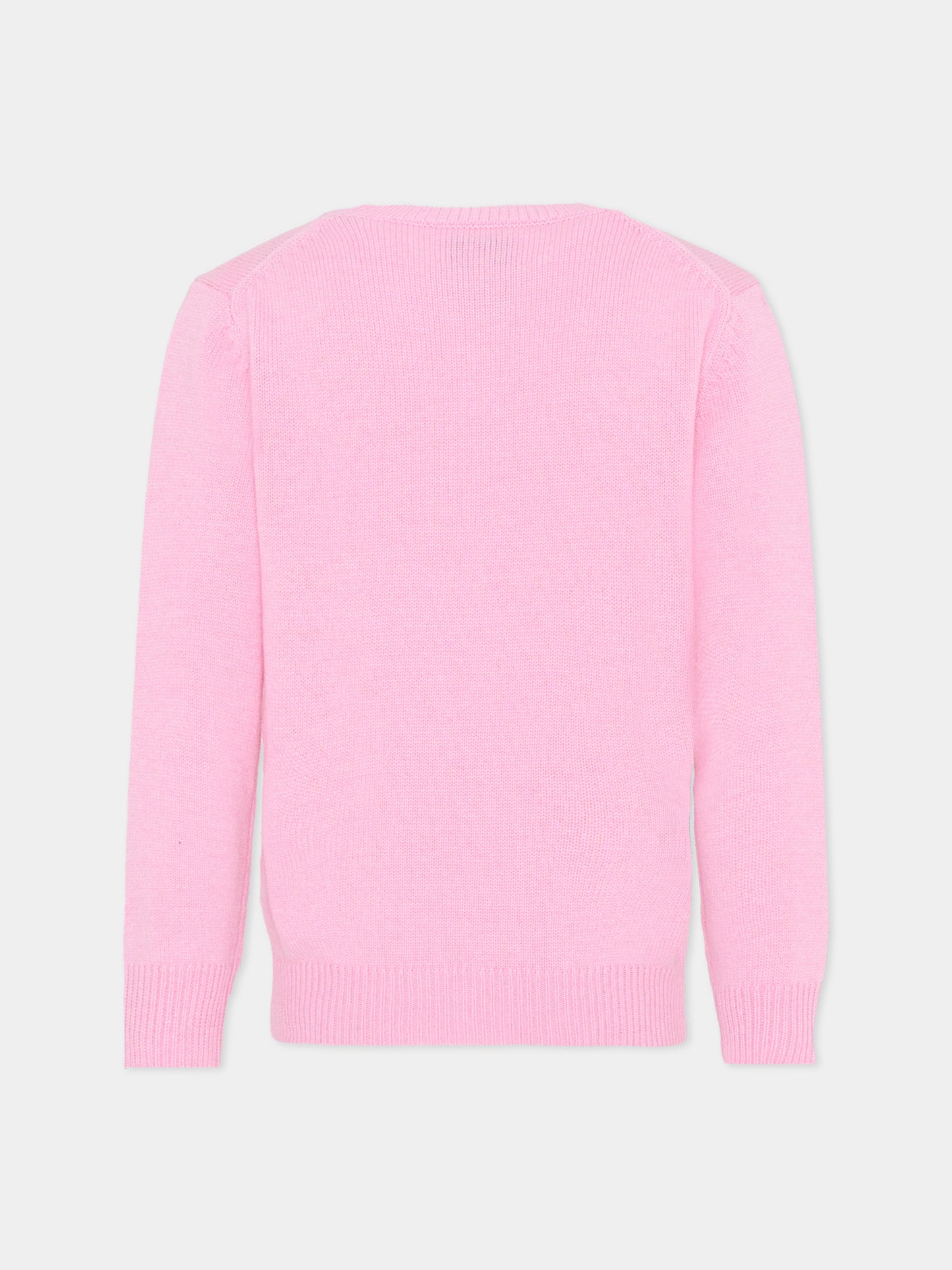 Maglione rosa per bambina con scritta,Mc2 Saint Barth,PRC0001 00552I