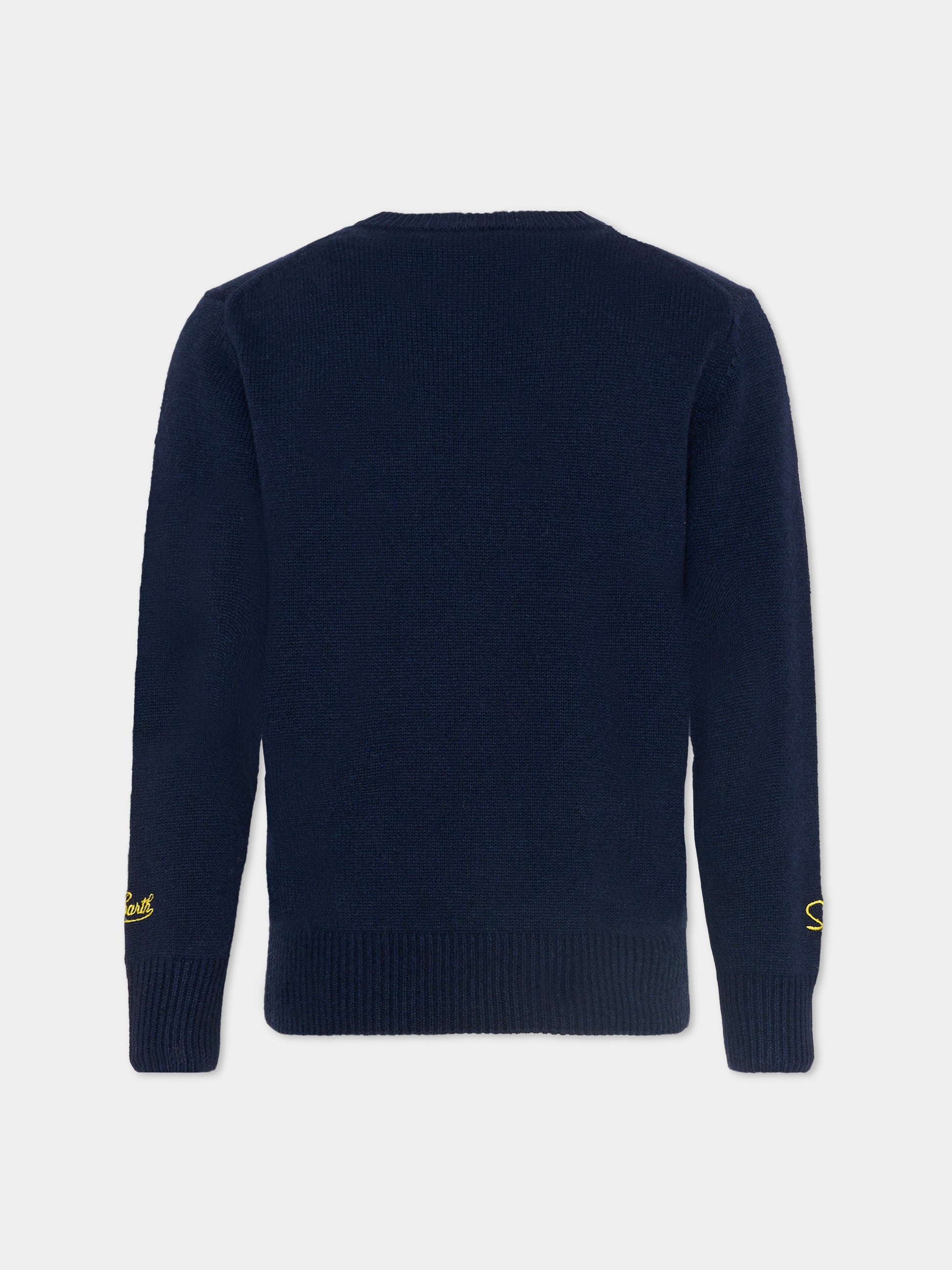 Maglione blu per bambino con Bart,Mc2 Saint Barth,DOU0001 09759E