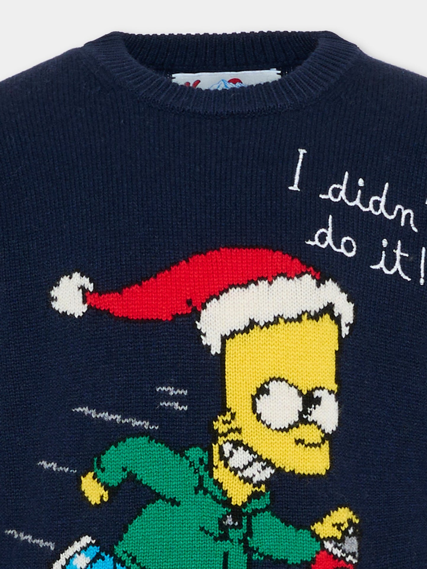 Maglione blu per bambino con Bart,Mc2 Saint Barth,DOU0001 09759E