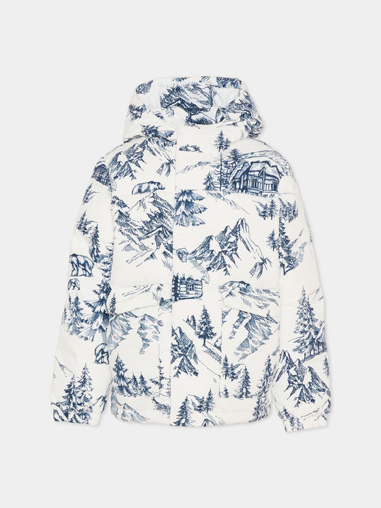 Piumino bianco per bambina con paesaggio,Mc2 Saint Barth,GEN0001 00039E