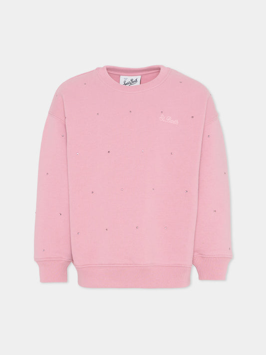 Felpa rosa per bambina con strass,Mc2 Saint Barth,BRN0002 00691I