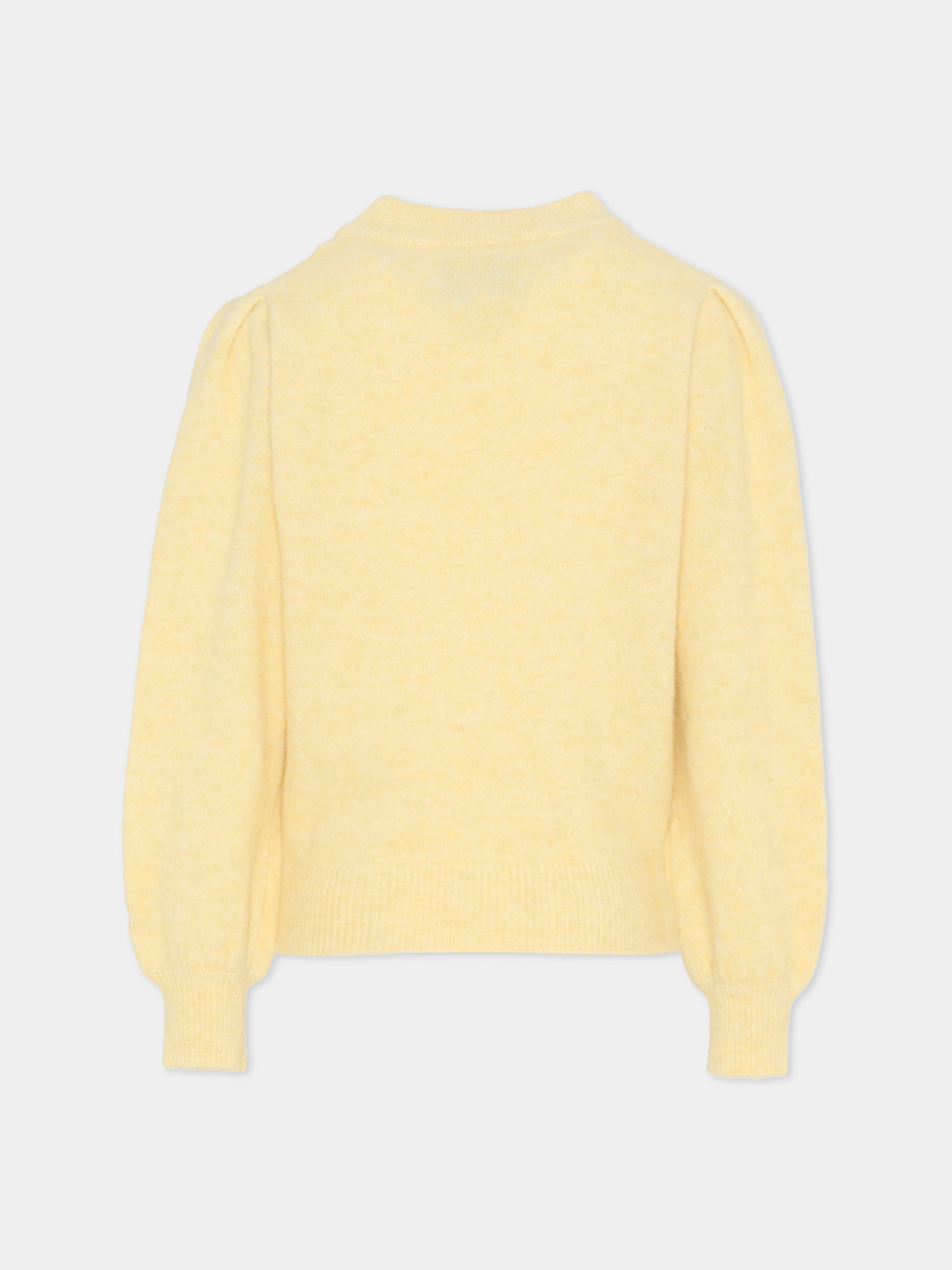 Maglione giallo per bambina con fiocchi,Mc2 Saint Barth,BLOM004 00130G