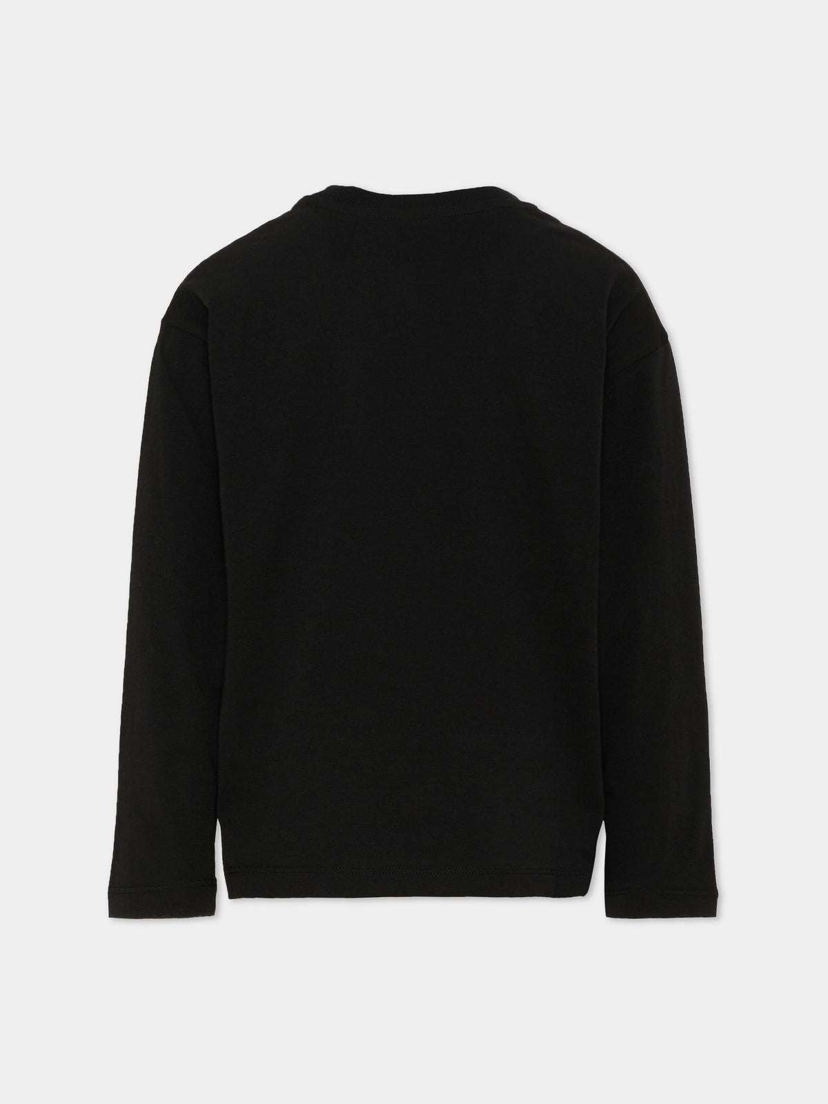 T-shirt a manica lunga nera con logo per bambini,Calvin Klein Kids,LV1CKTJA17 BEH