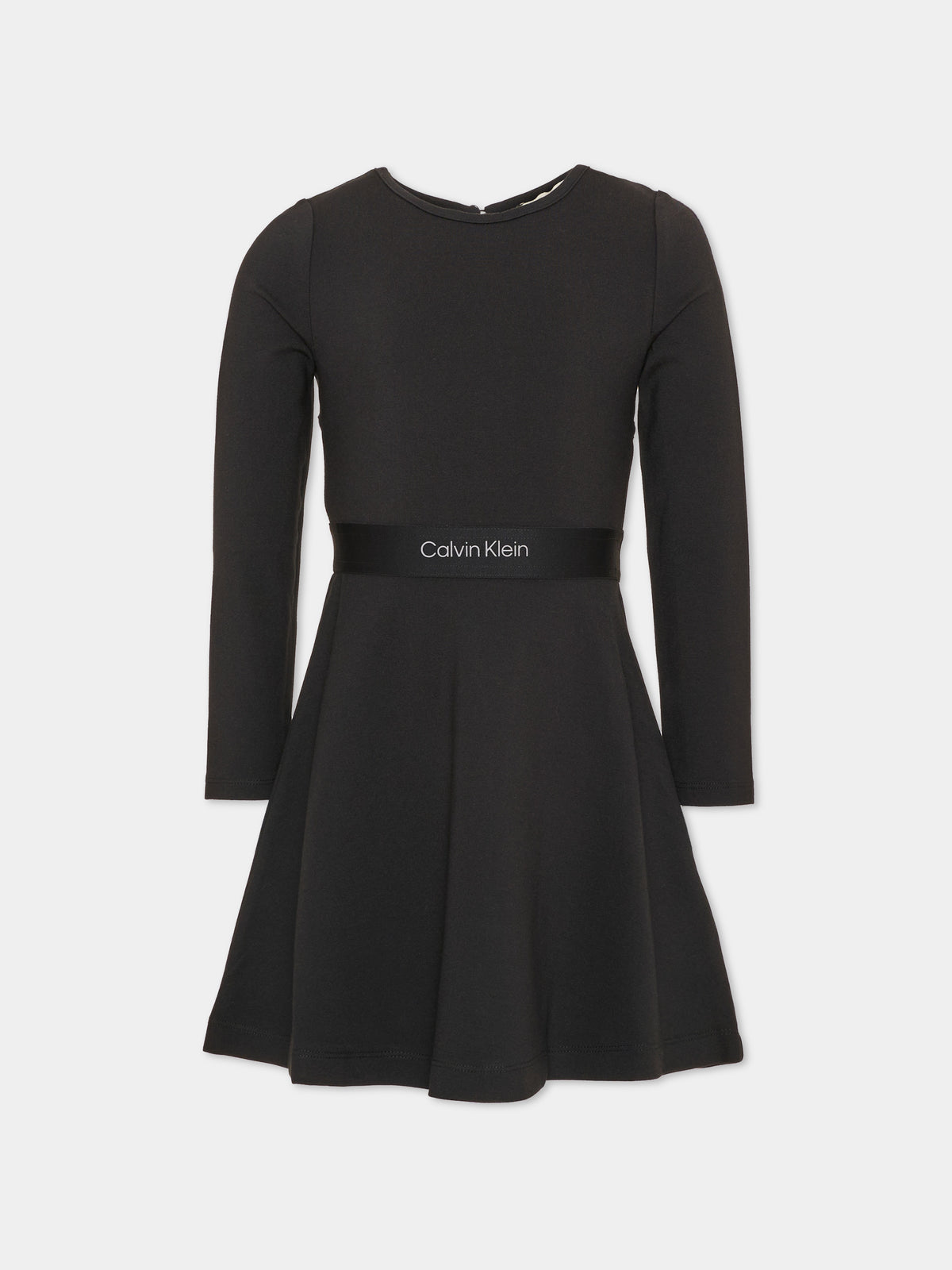 Vestito a manica lunga nero per bambina,Calvin Klein Kids,LVCKTJH14G BEH