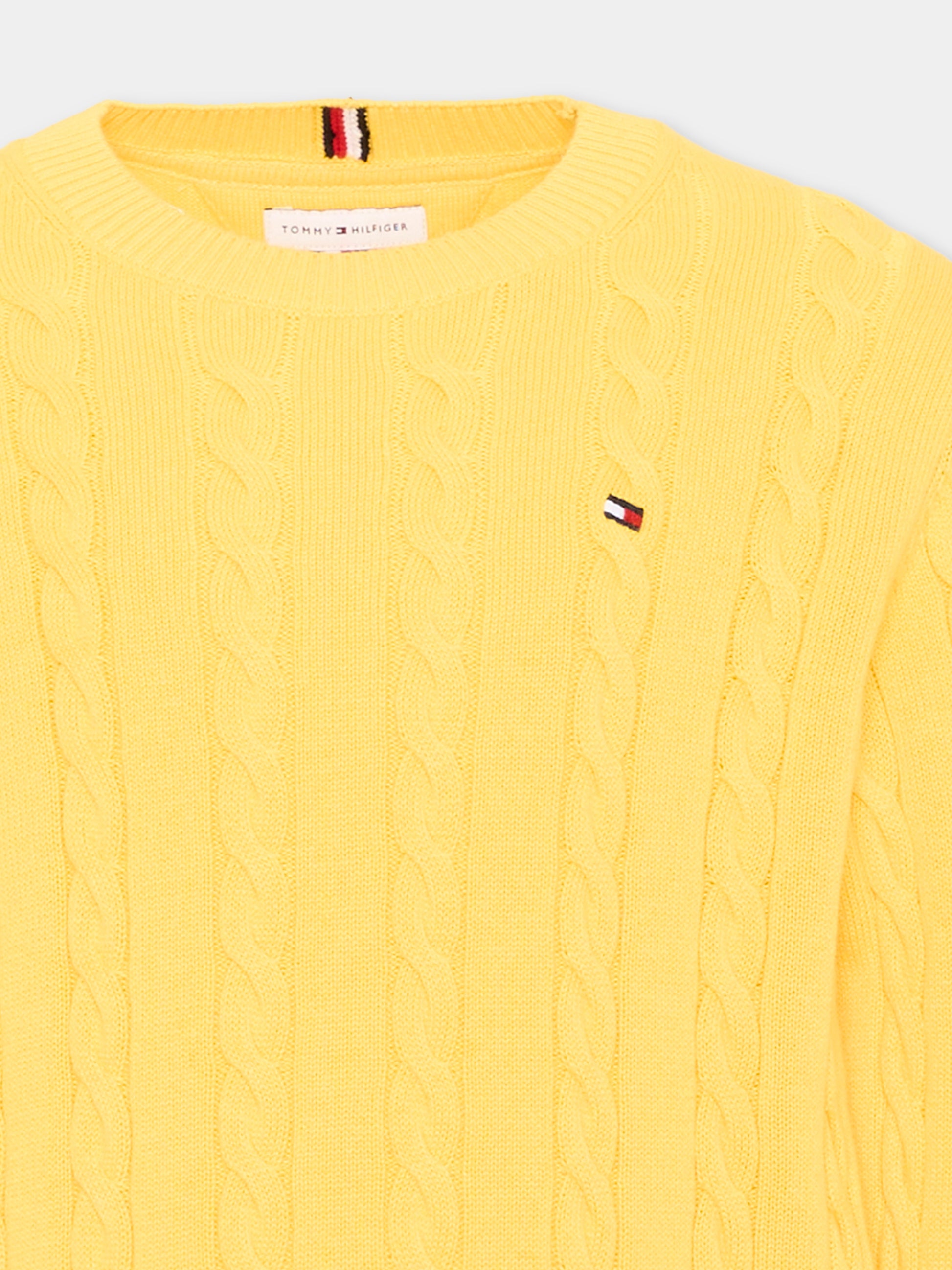 Maglione giallo per bambino con logo,Tommy Hilfiger Junior,KB0KB09753 ZGK