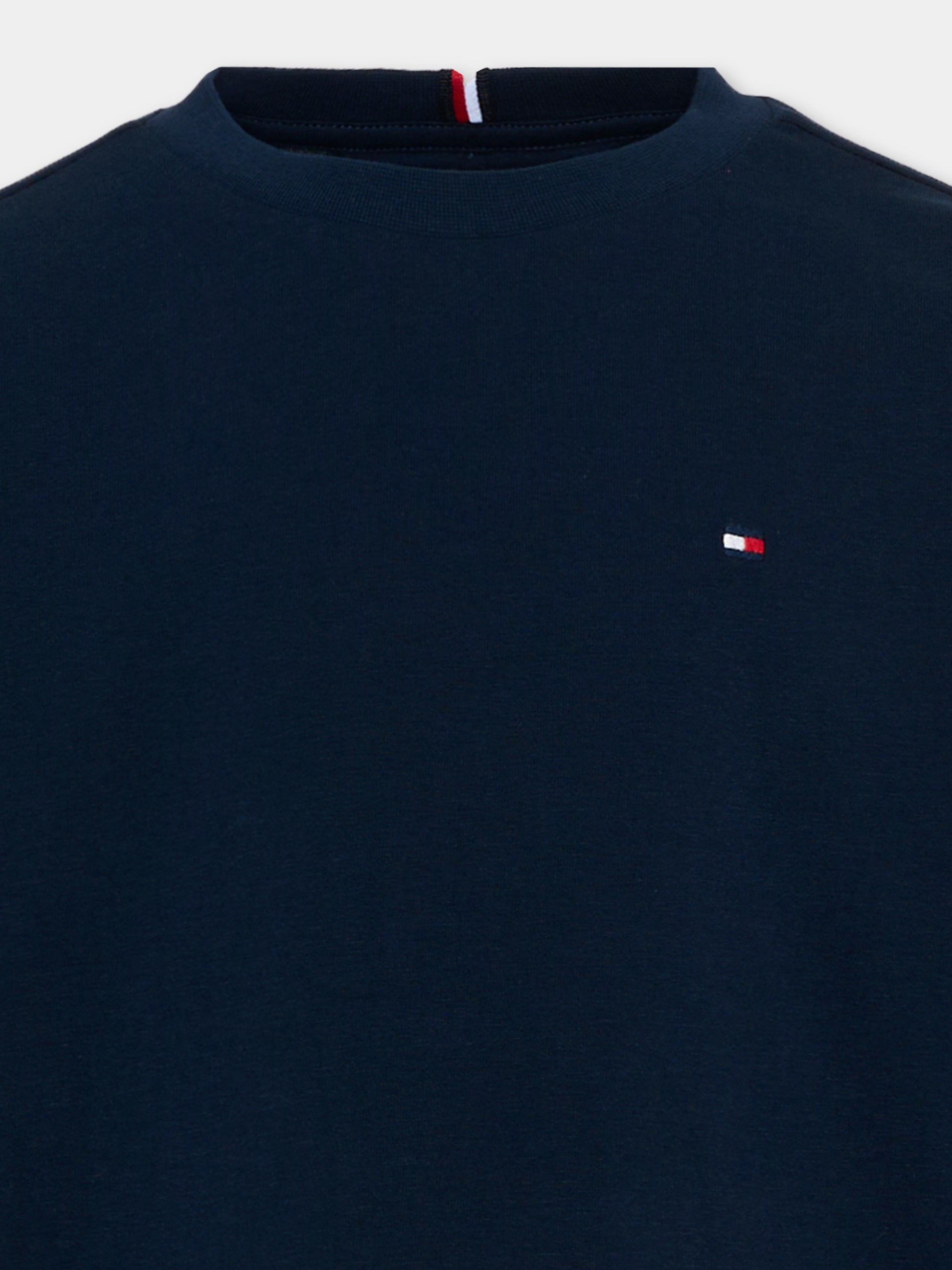 T-shirt blu per bambino con logo,Tommy Hilfiger Junior,KB0KB09846 C1G