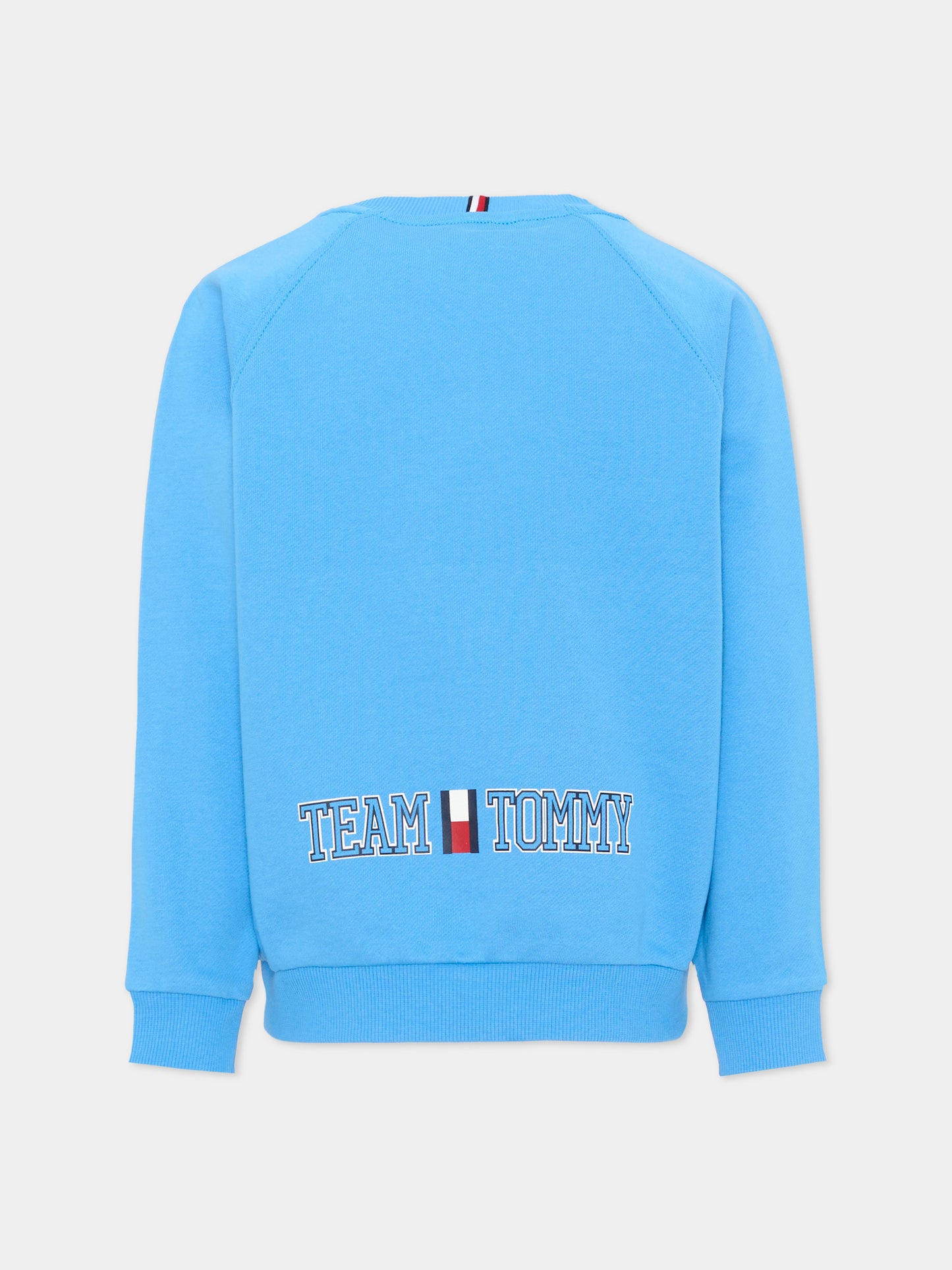 Felpa azzurra per bambino con logo,Tommy Hilfiger Junior,KB0KB10509 C39
