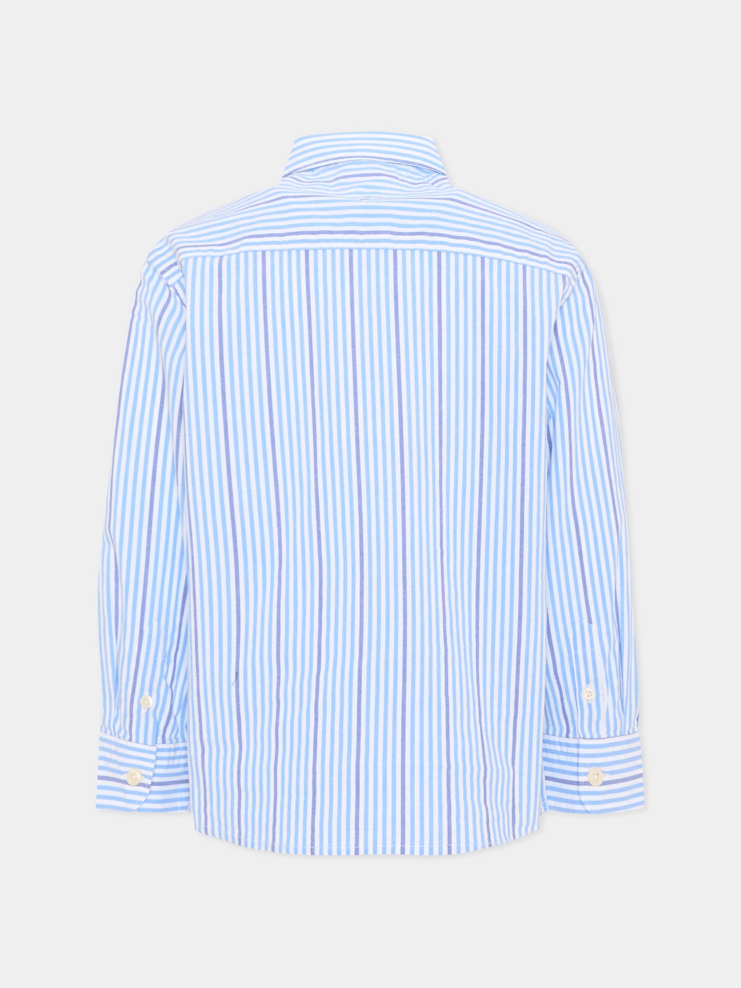 Camicia a manica lunga celeste per bambino a righe,Tommy Hilfiger Junior,KB0KB10566 C39